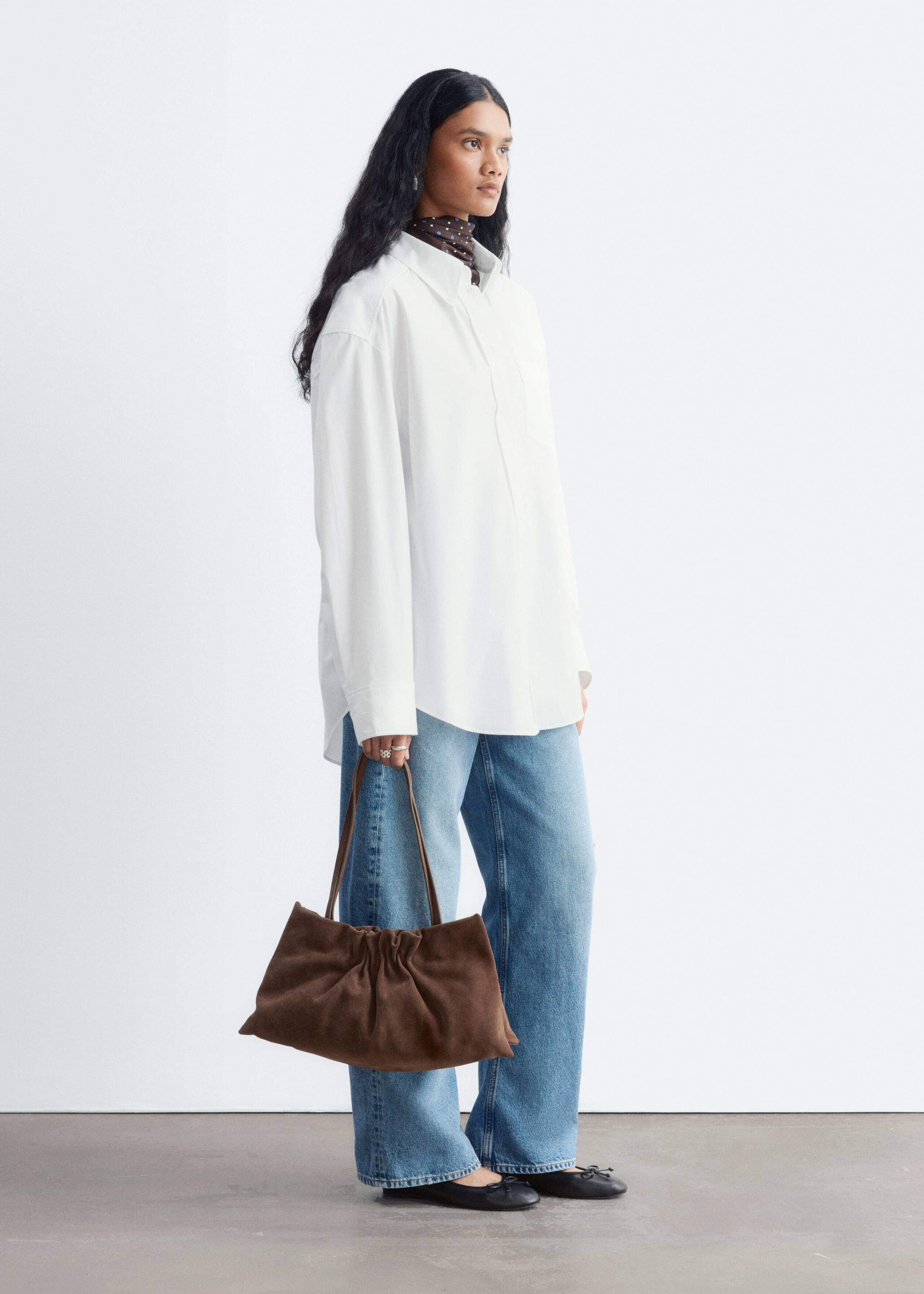 Quilted Cotton Shirt - White - Lookbook