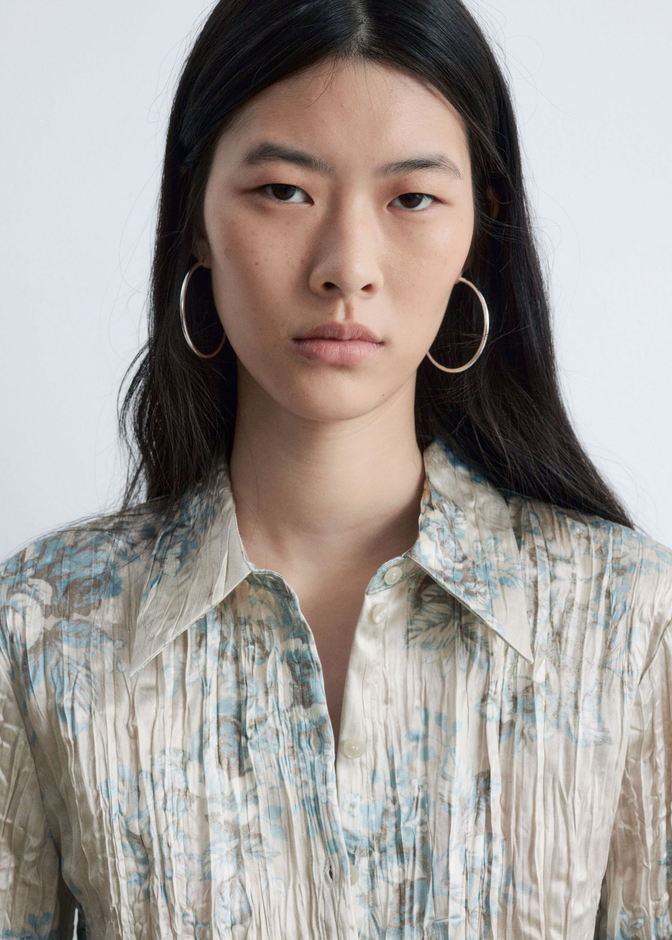 Image of Tie-Belt Crêpe Shirt