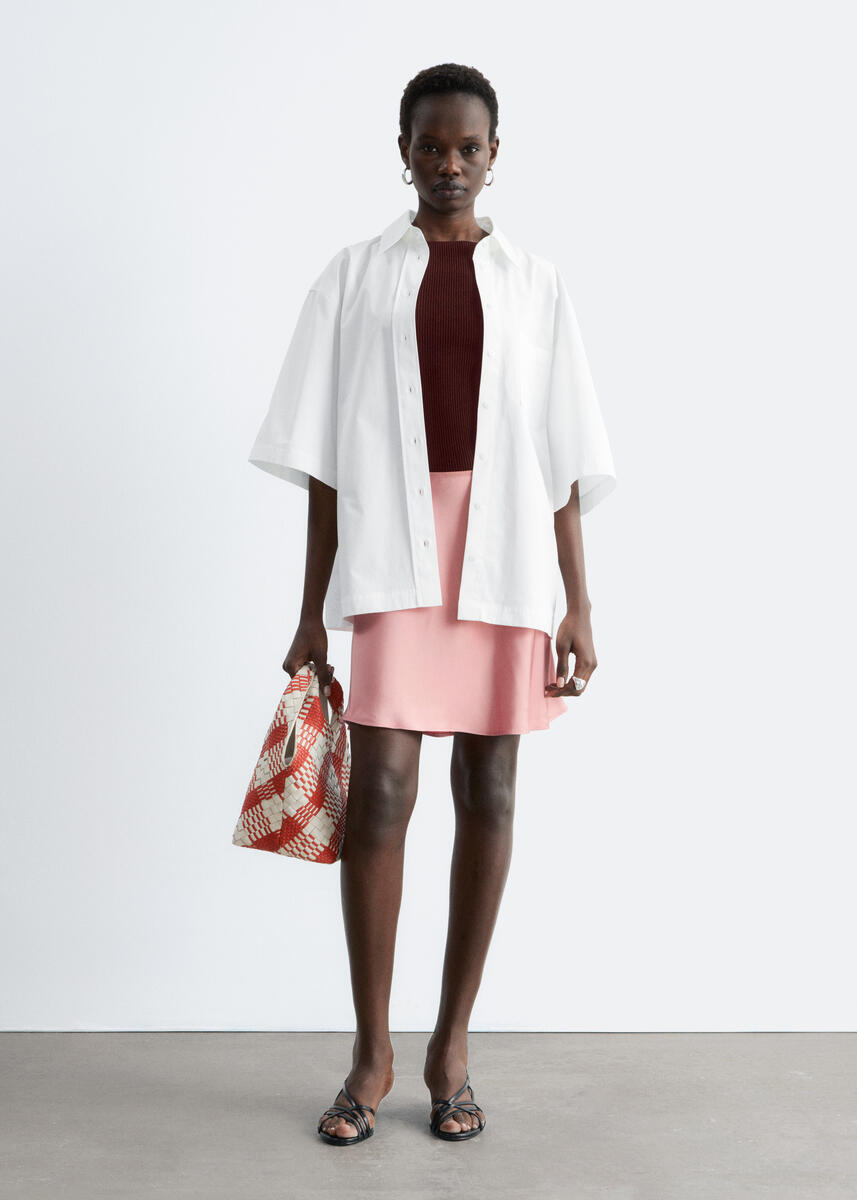 & Other Stories Bias-cut Viscose Mini Skirt In White