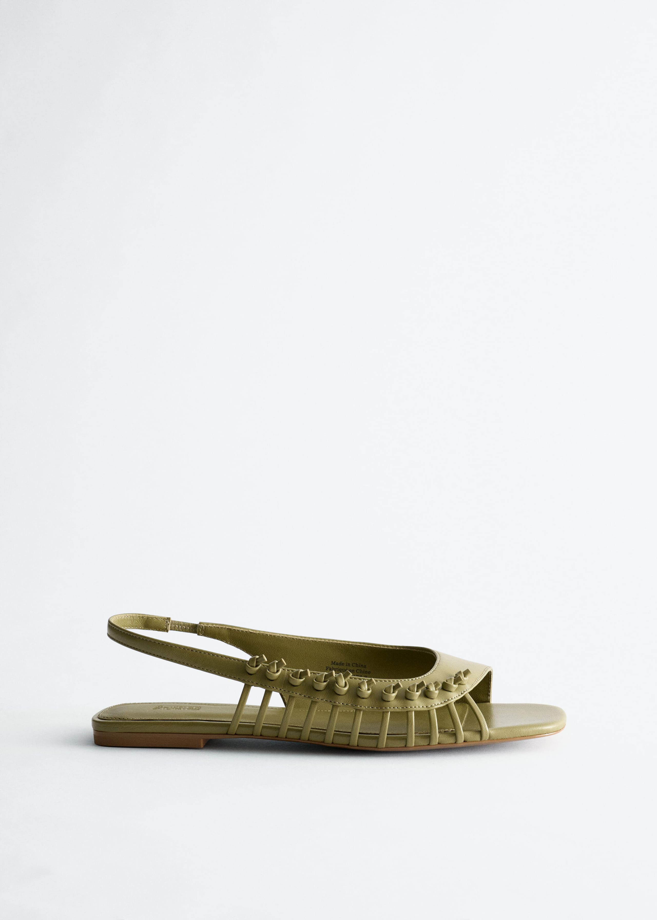 Leather Slingback Sandals - Green - Still Life