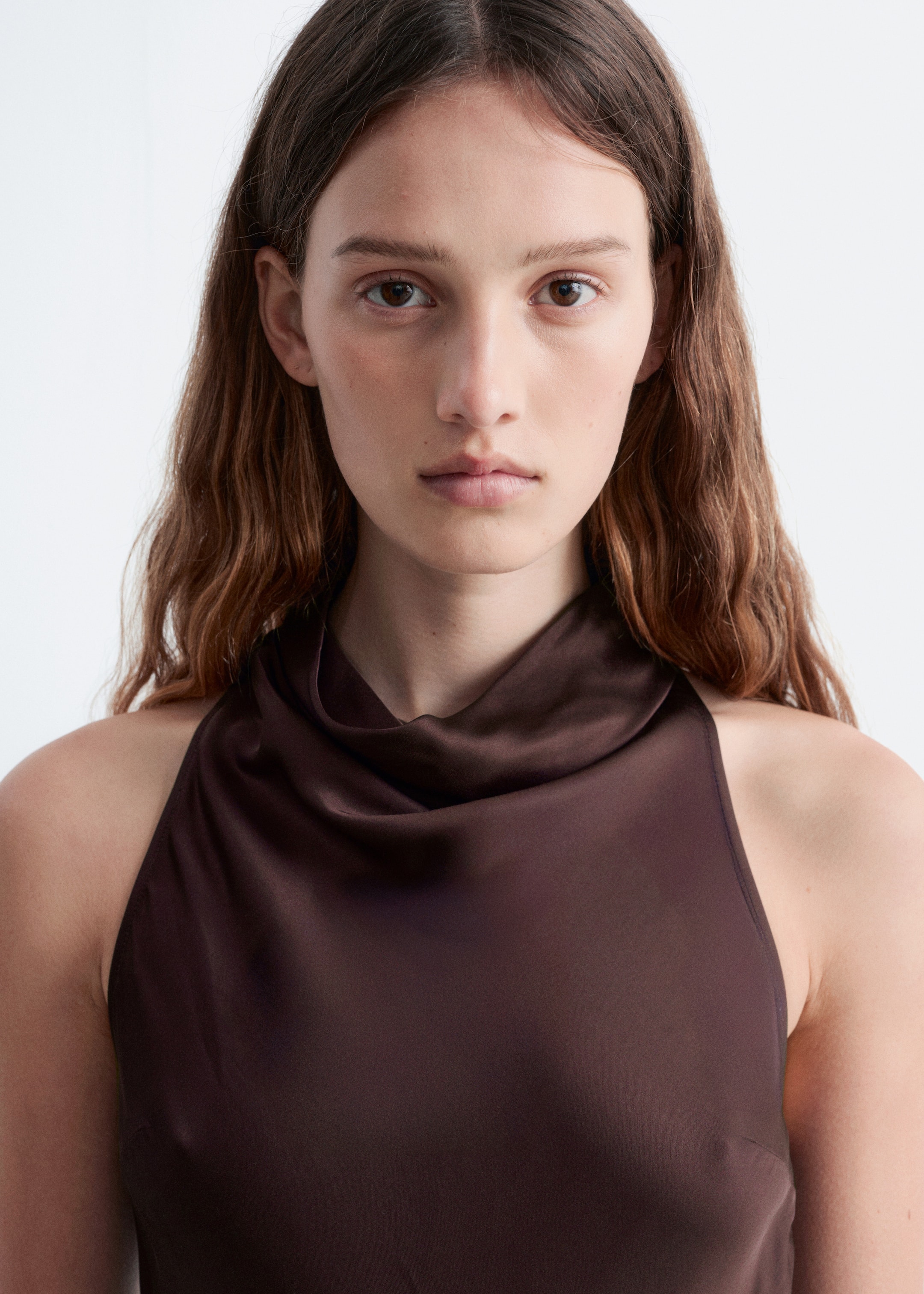 Nagyobb kép megtekintése: Szatén midi ruha - Sötétbarna - NŐI | H&M HU 2