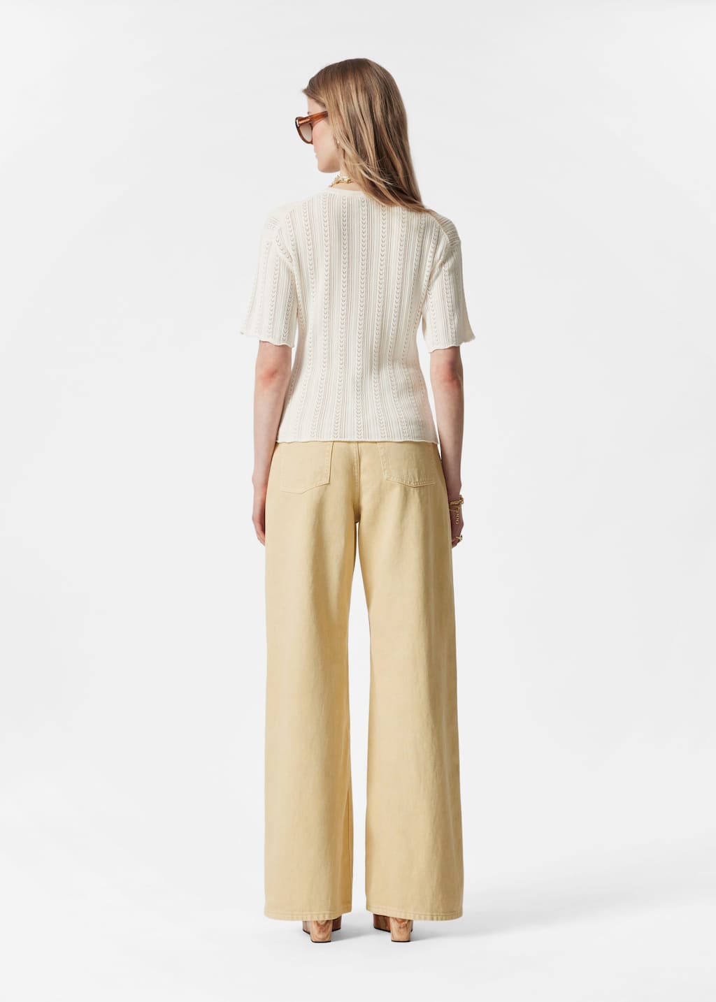 Image of Pointelle Knit T-shirt