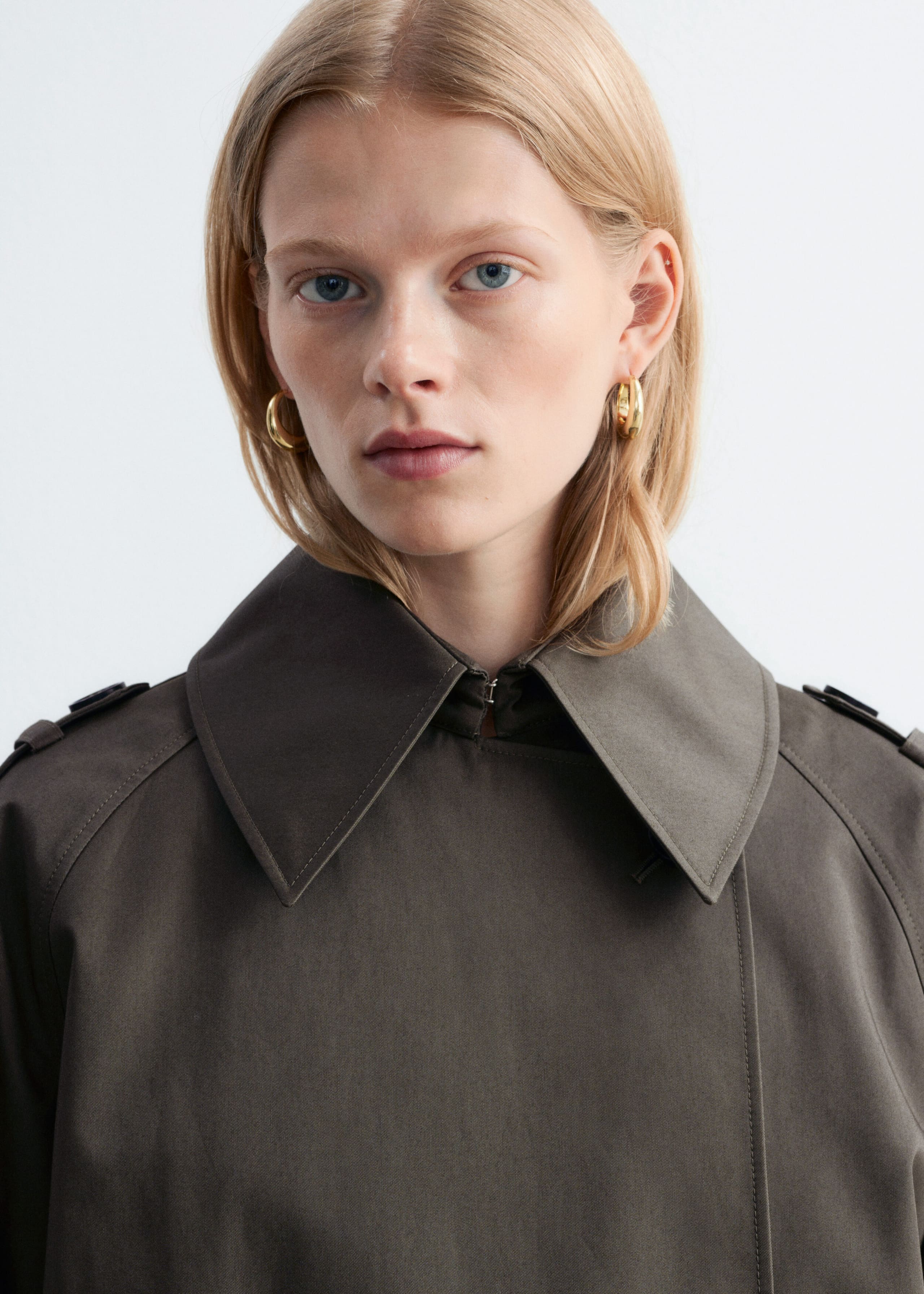 Double-Breasted Trench Jacket - Beige - Lookbook