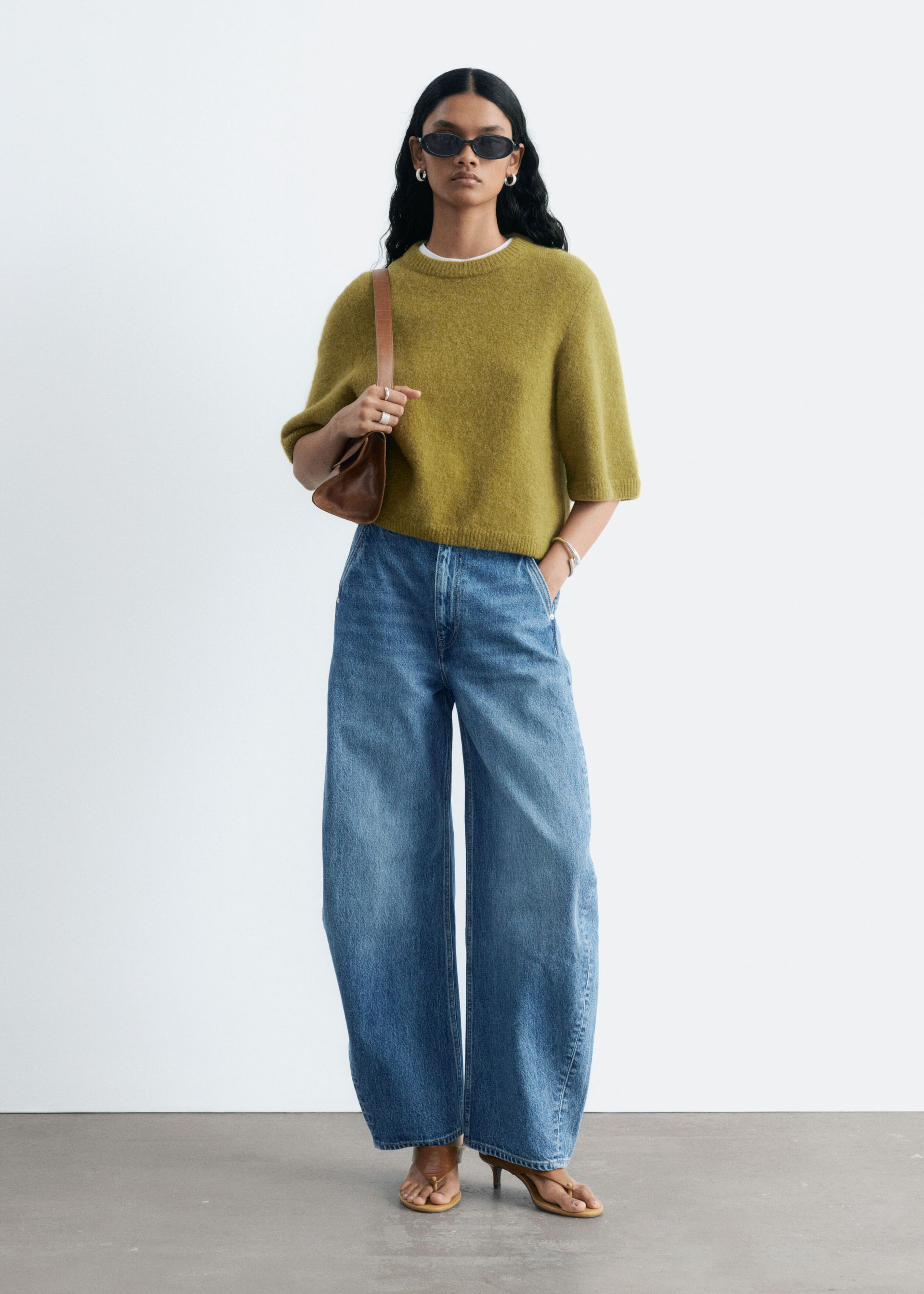 Relaxed Barrel-Leg Jeans - Mid Blue - Still Life