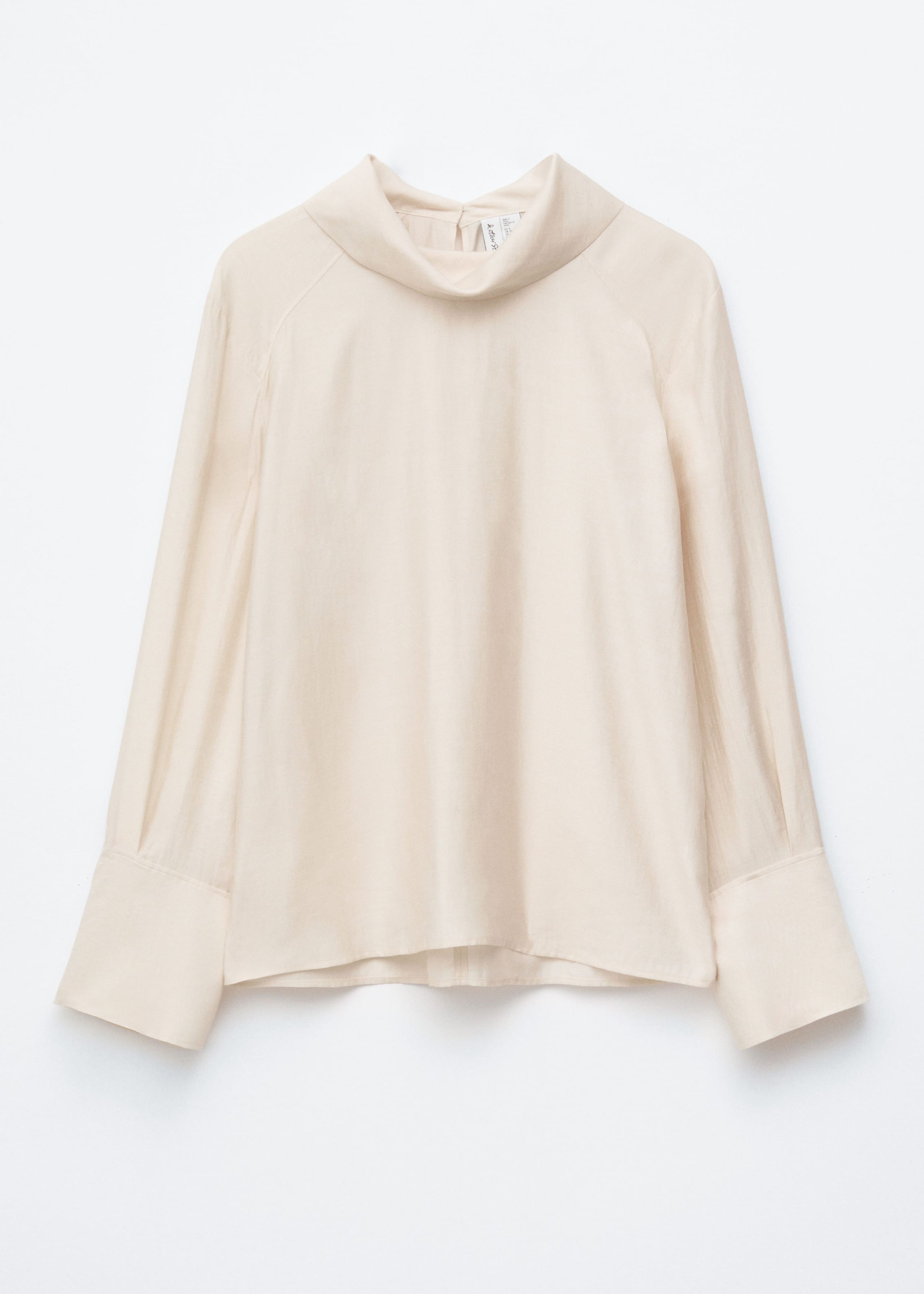 Image of Folded Stand-Collar Blouse