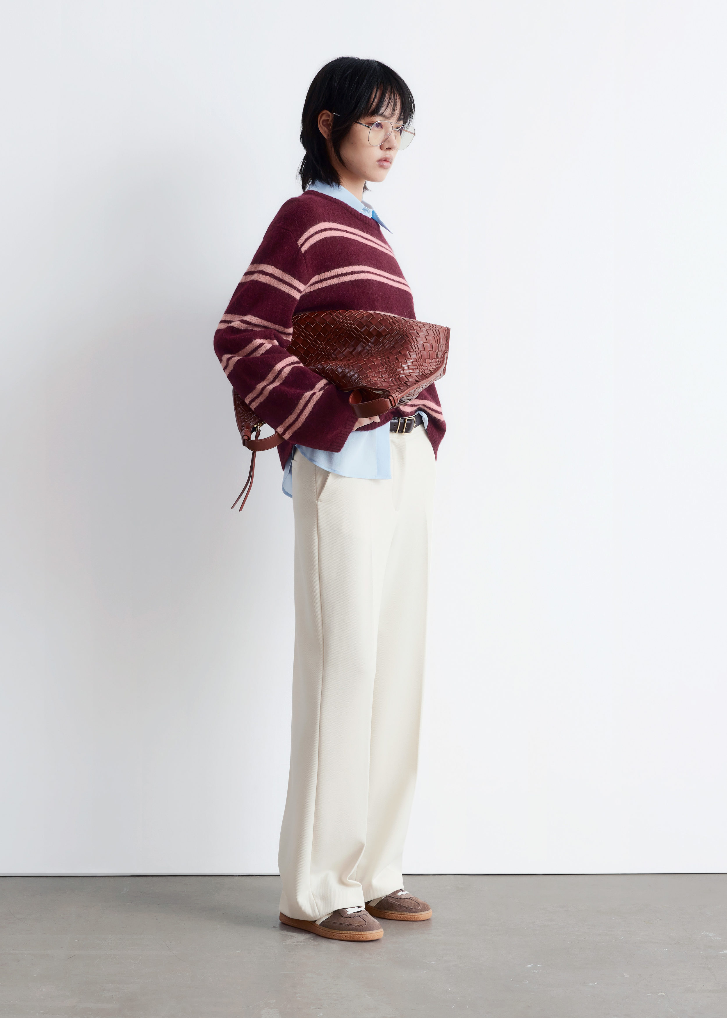 Image of Pantalon large à plis marqués
