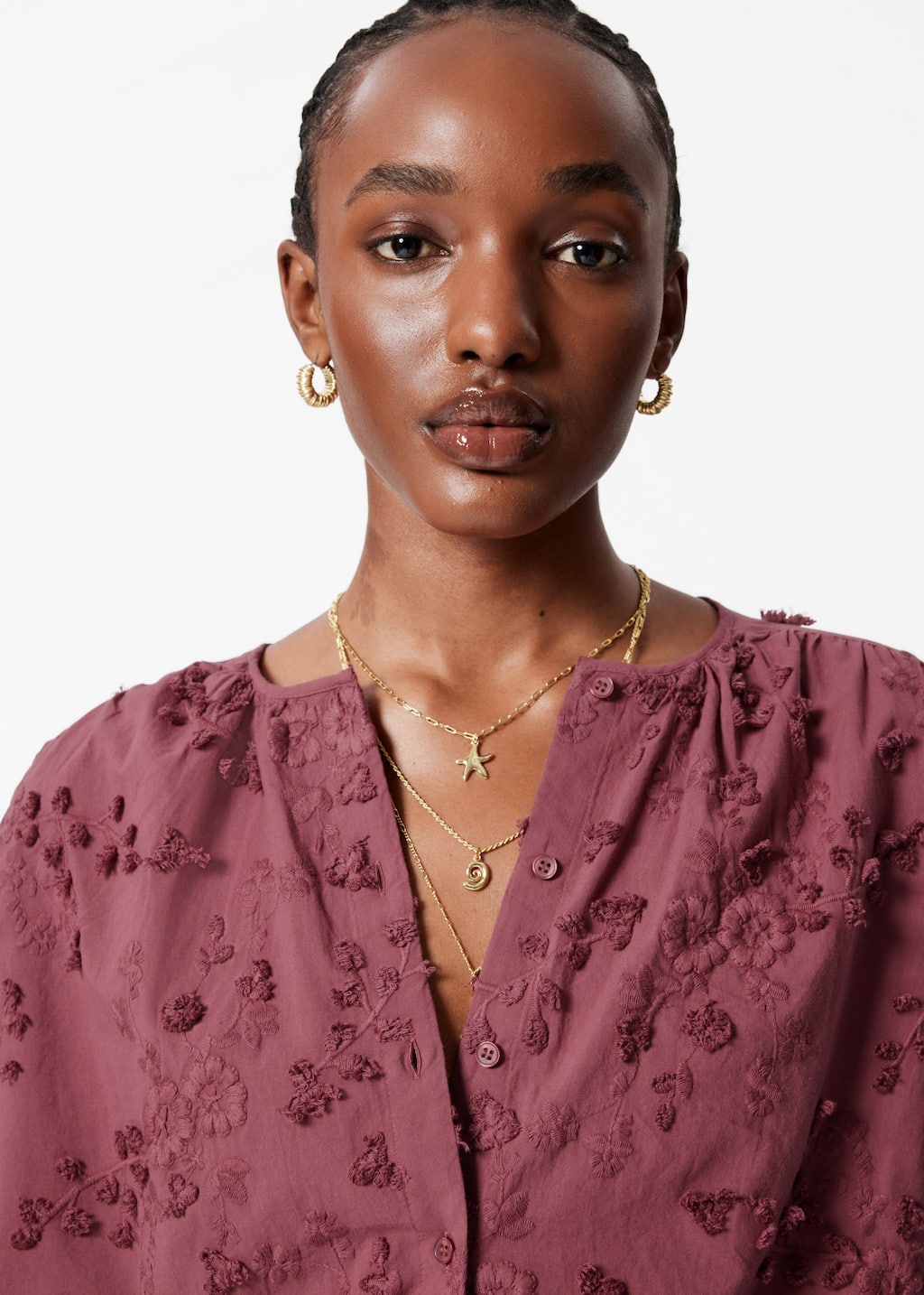 Image of Oversized Puff-Sleeve Blouse