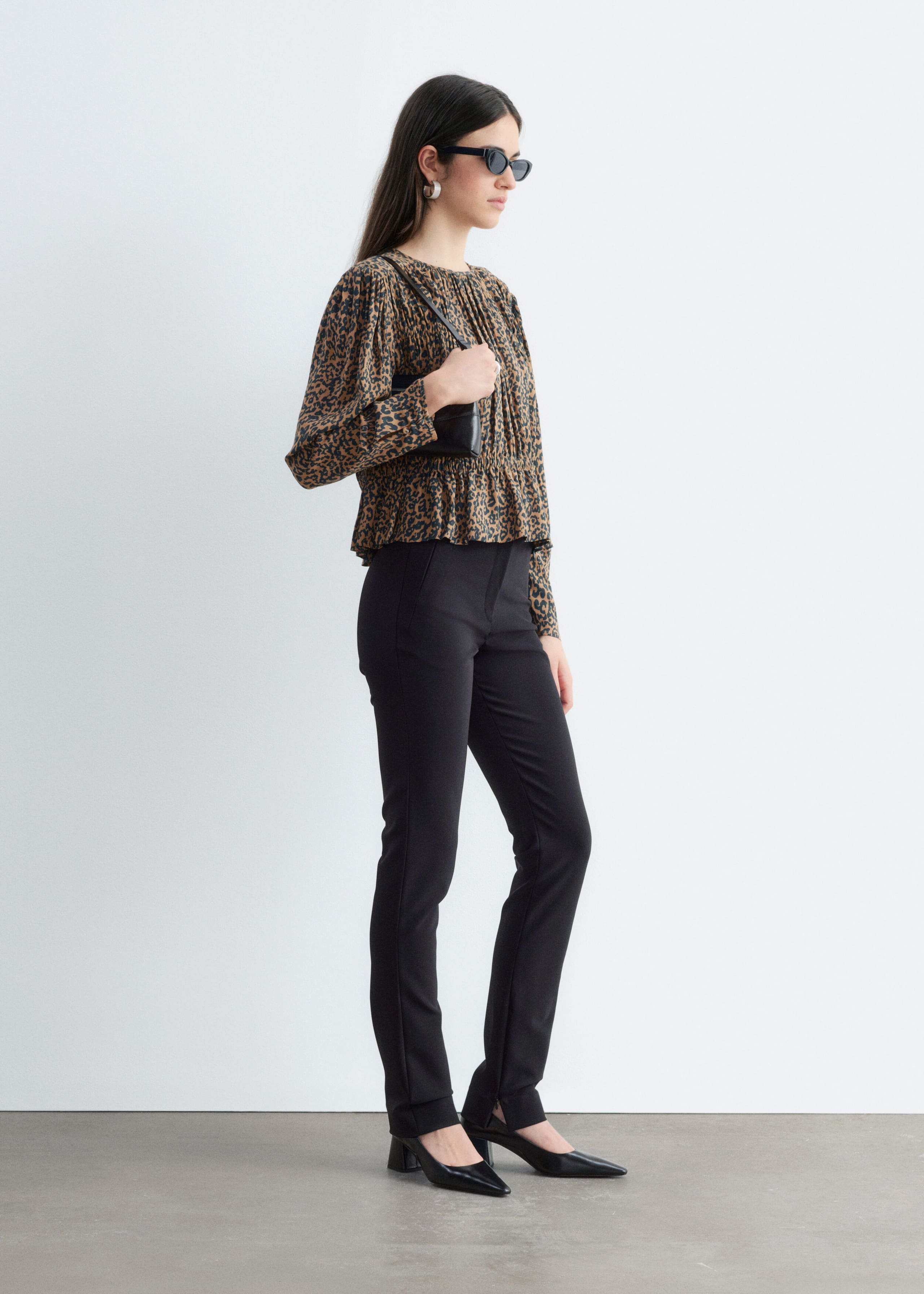 Smock Blouse - Beige/Leopard Print - Still Life
