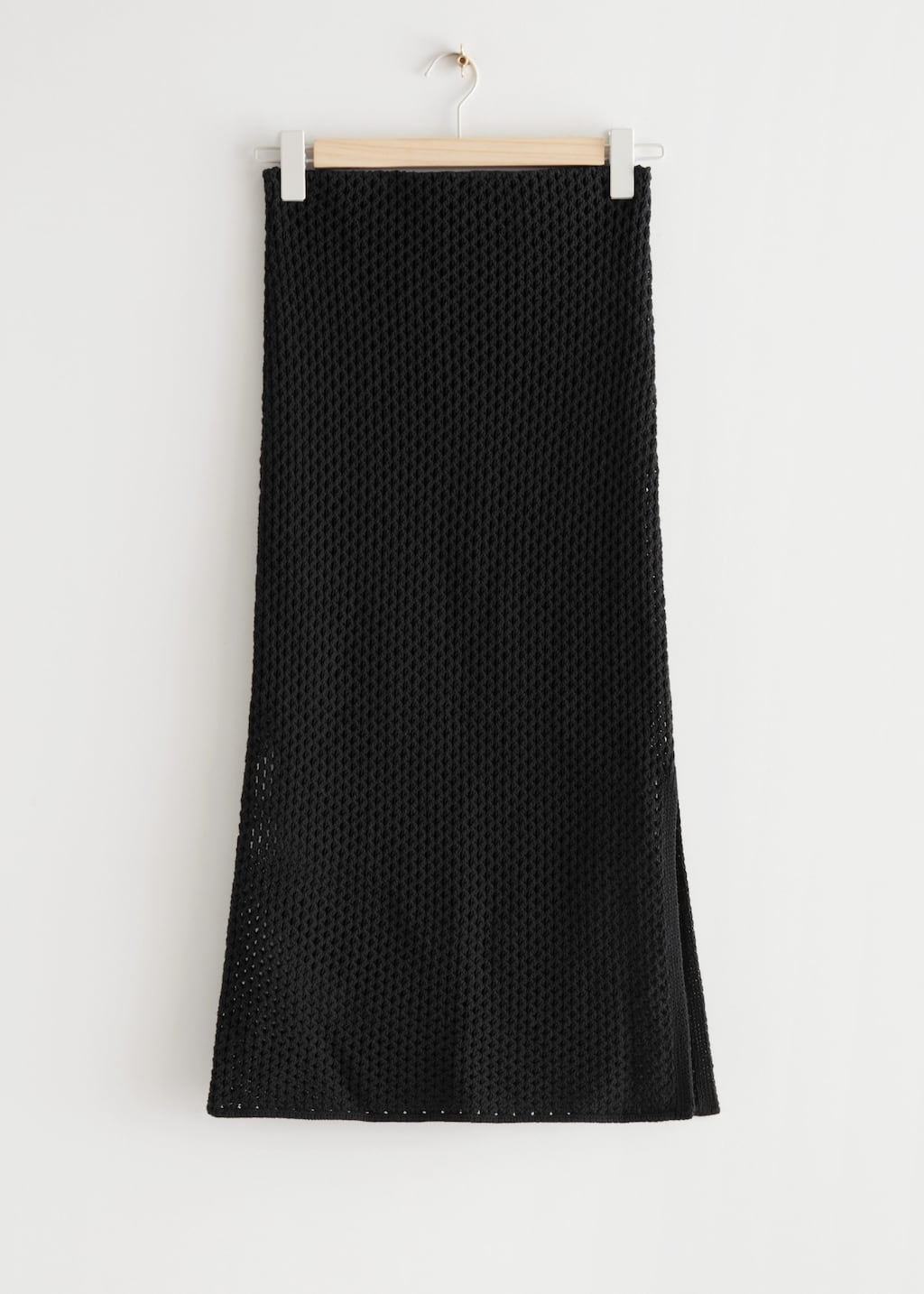 Crocheted Midi Skirt - Black - Bodegón