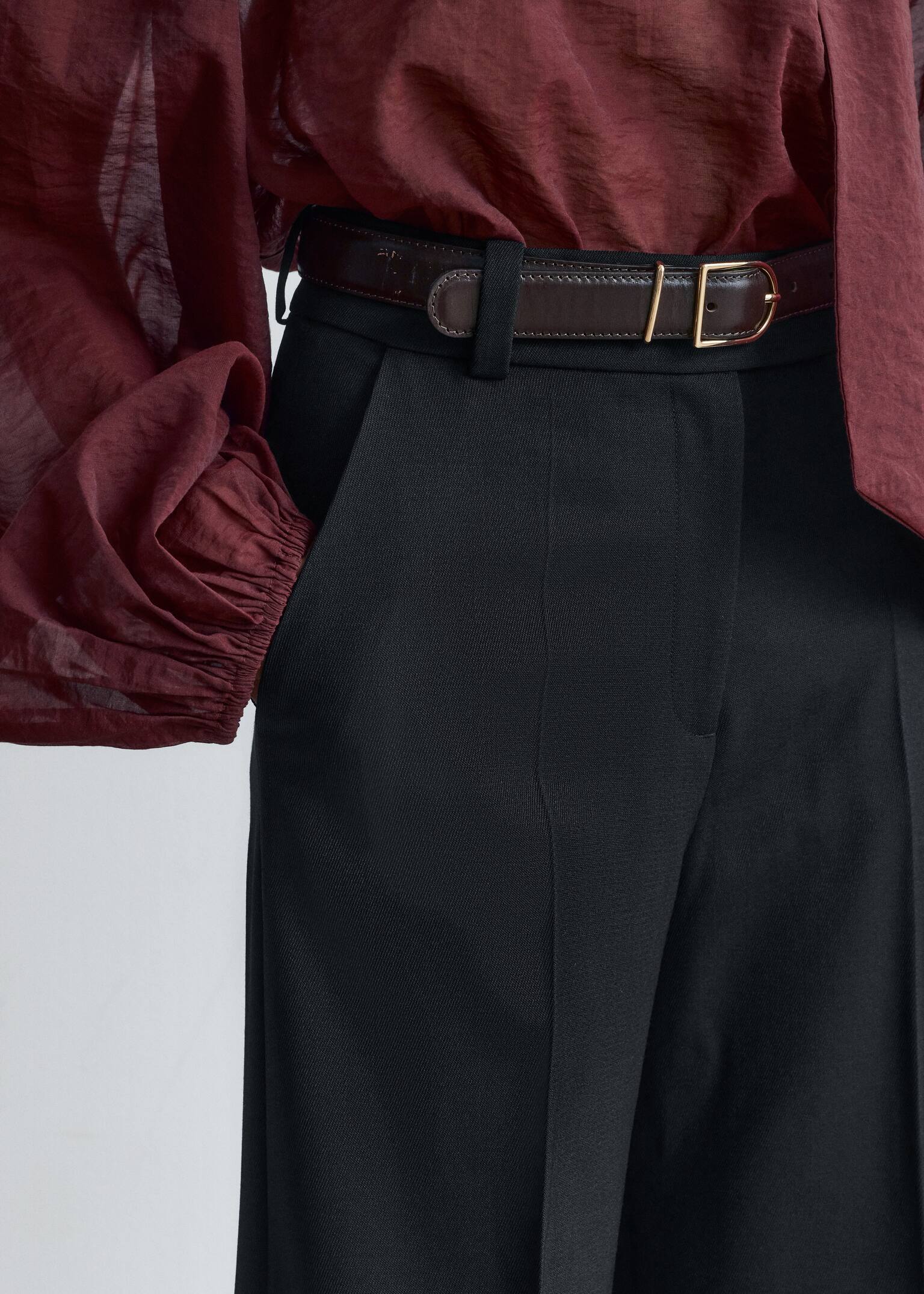 Wide Trousers - Black - 6