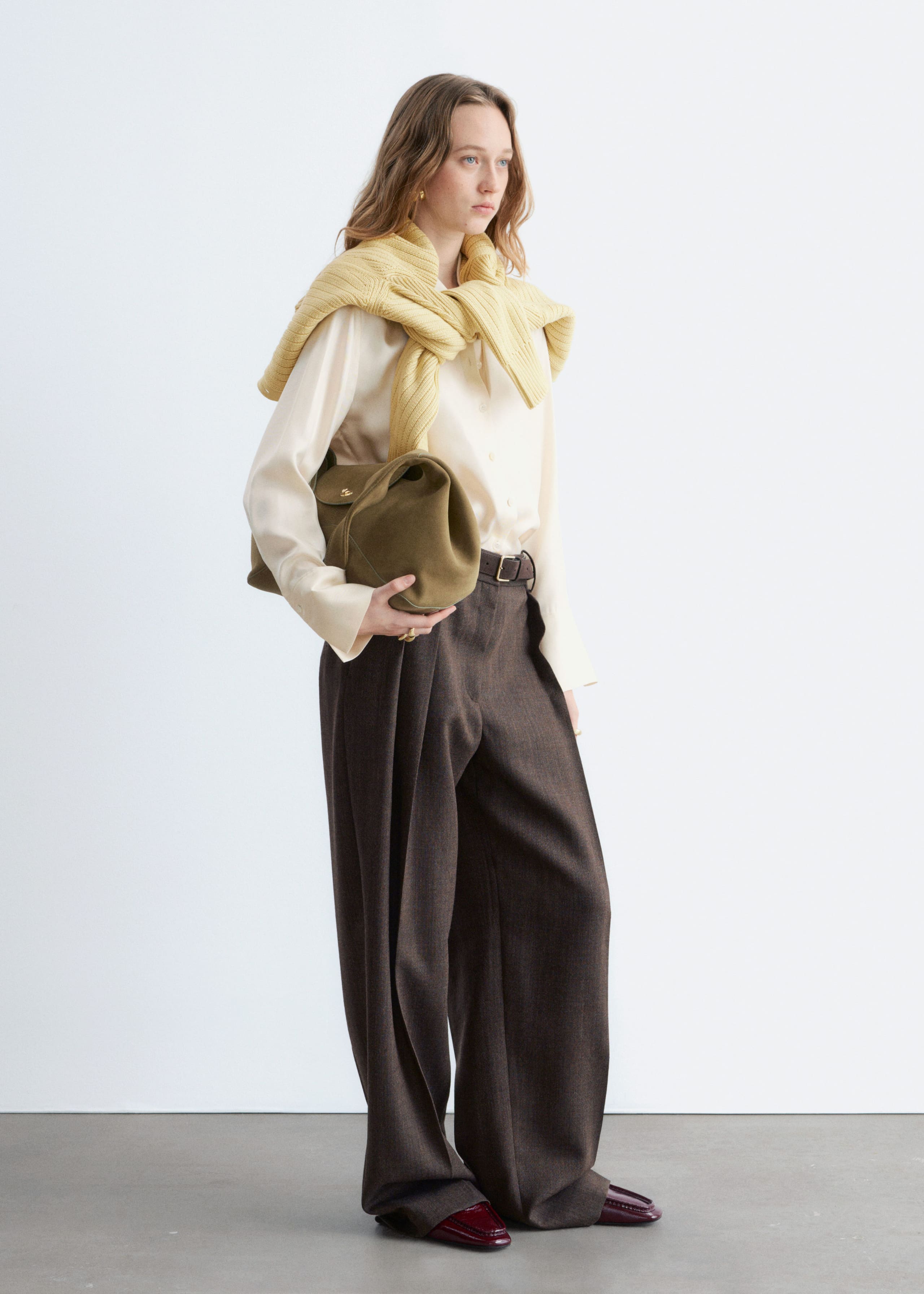 Press-Crease Wool Trousers - Dark Brown - Lookbook