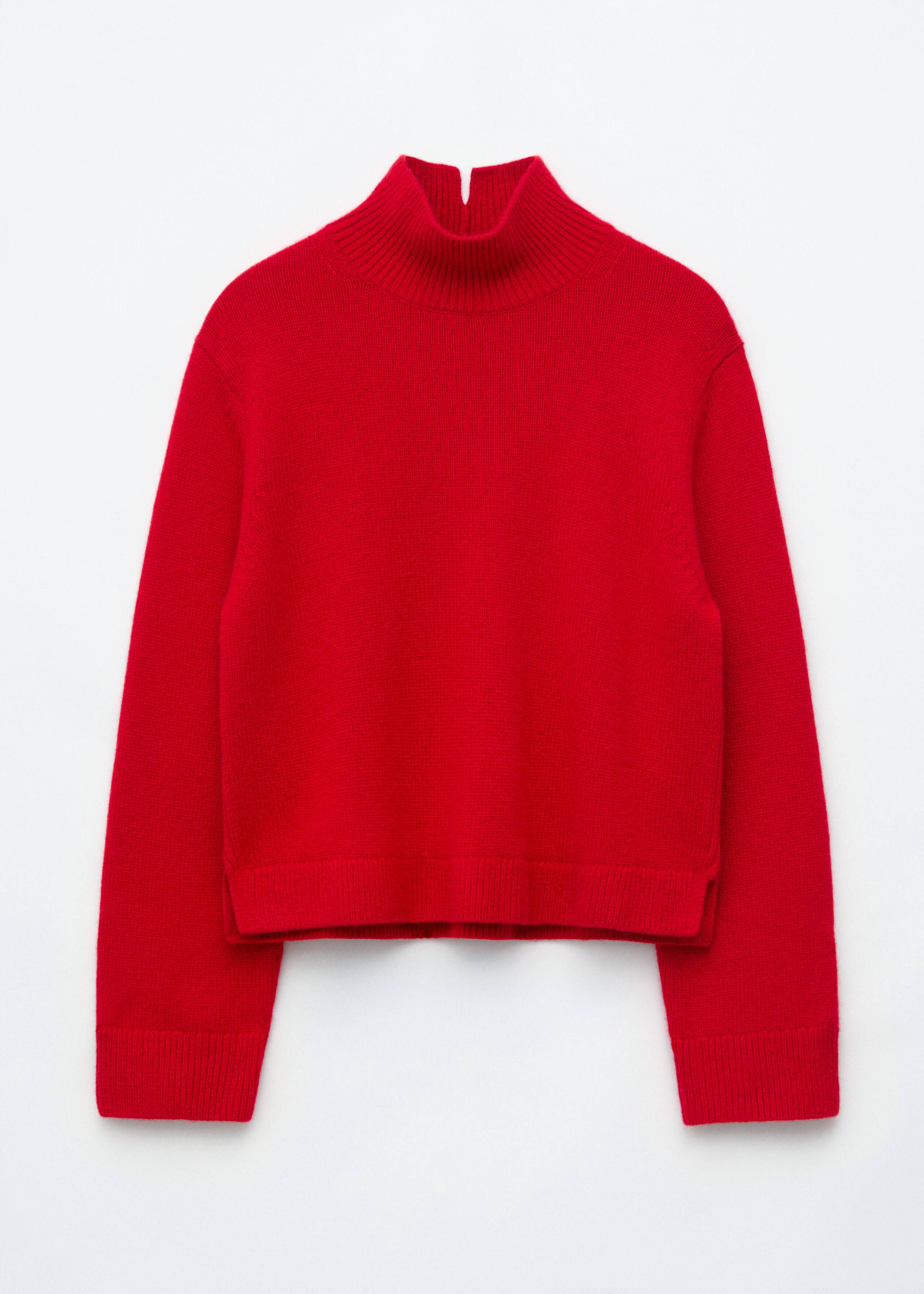 Wool-Cashmere Mock Neck Jumper - Red - Still Life