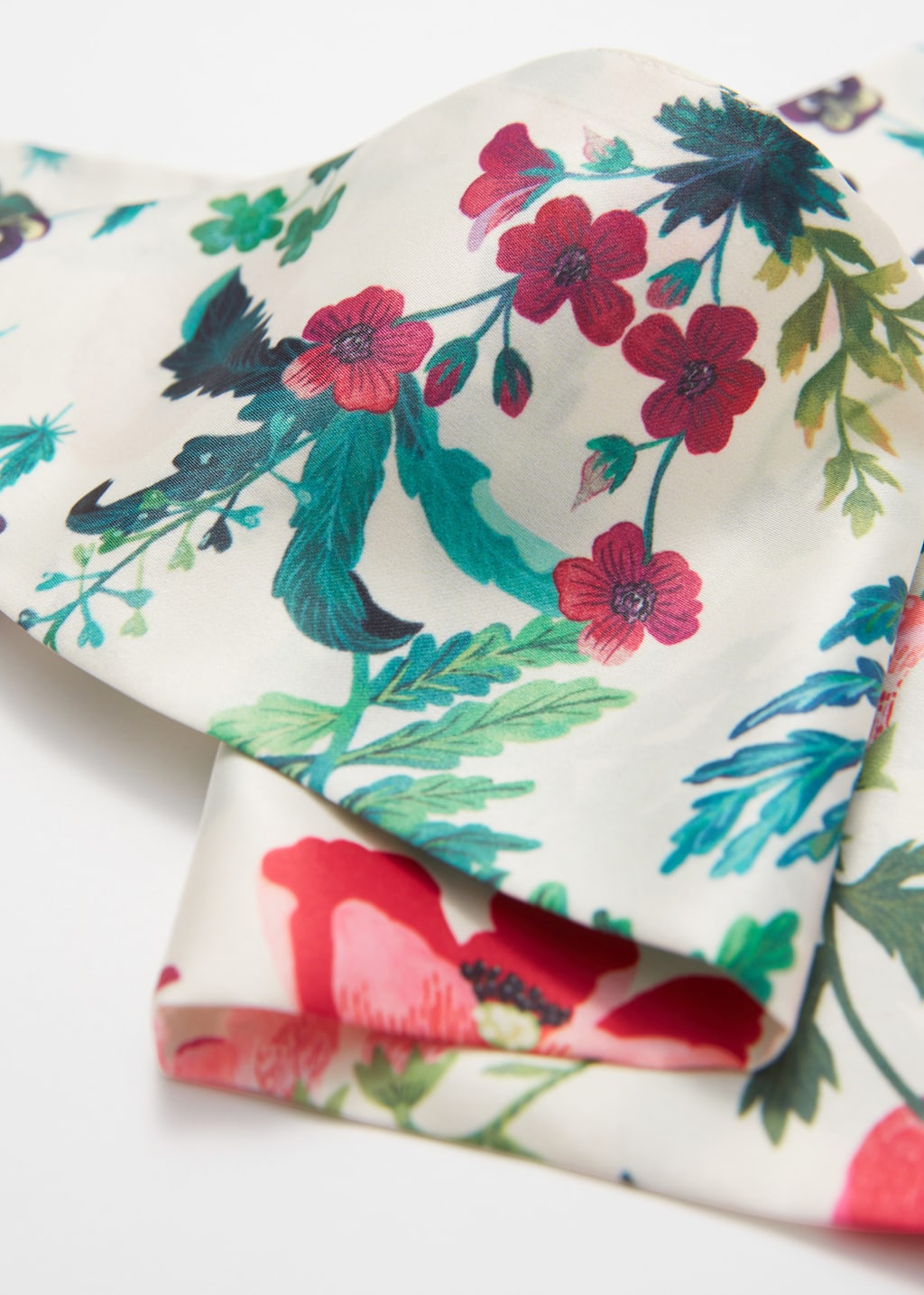 Foulard fin à motif fleuri - {{variantName}} - Descriptive Detail