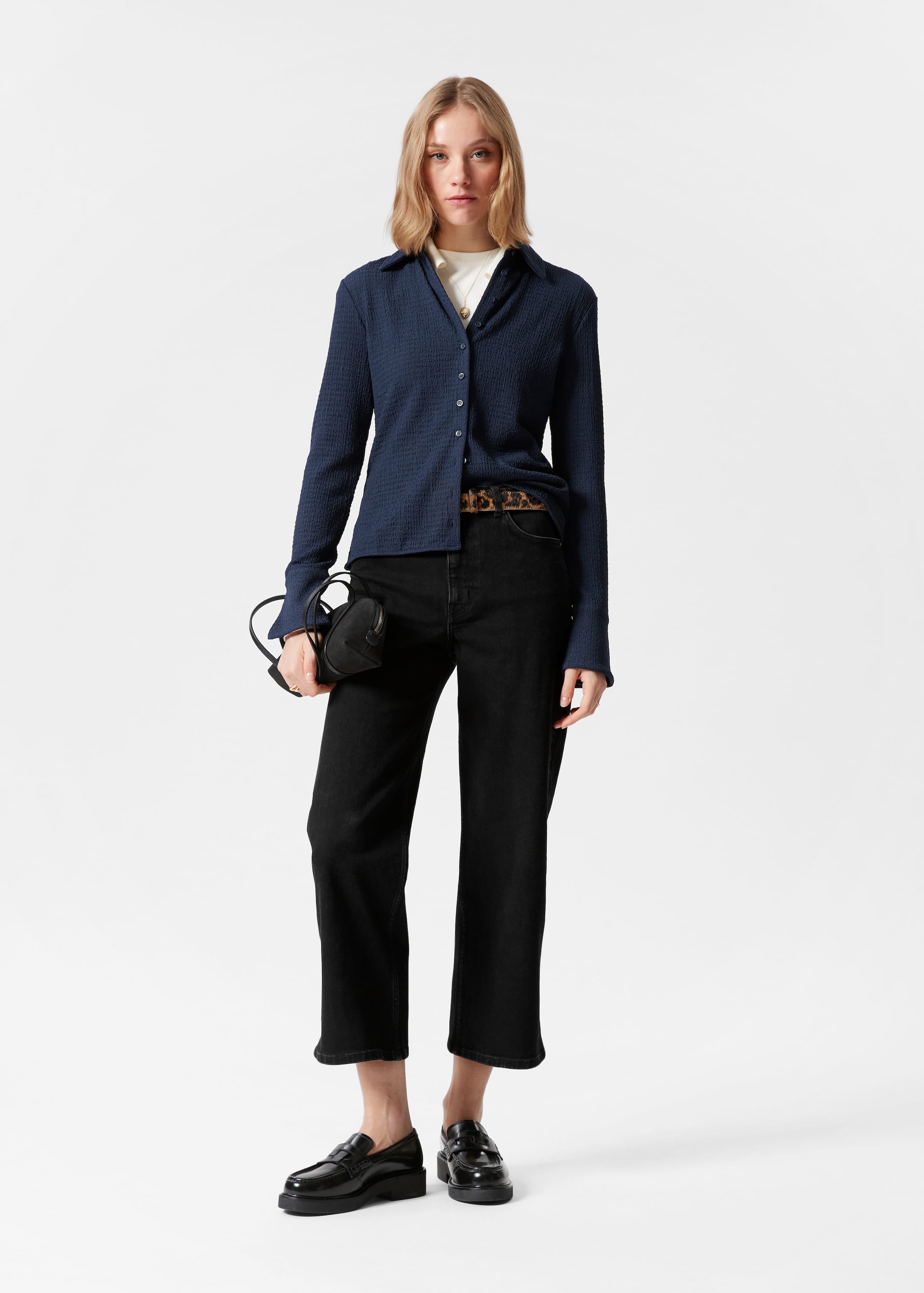 Se større billede: Cropped jeans med vide ben - Sort - DAME | H&M DK 1