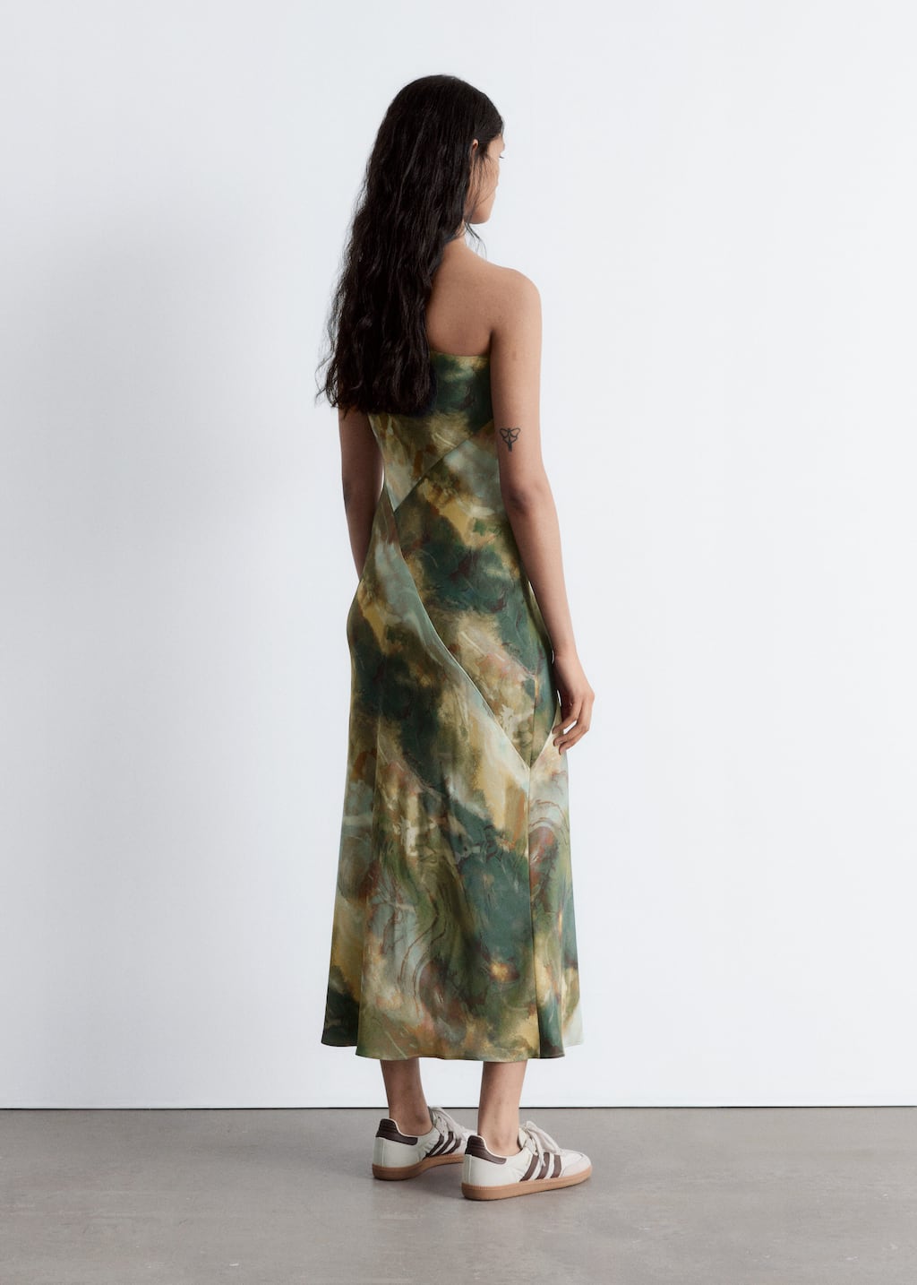 Image of One-Shoulder Satin Midi Dress