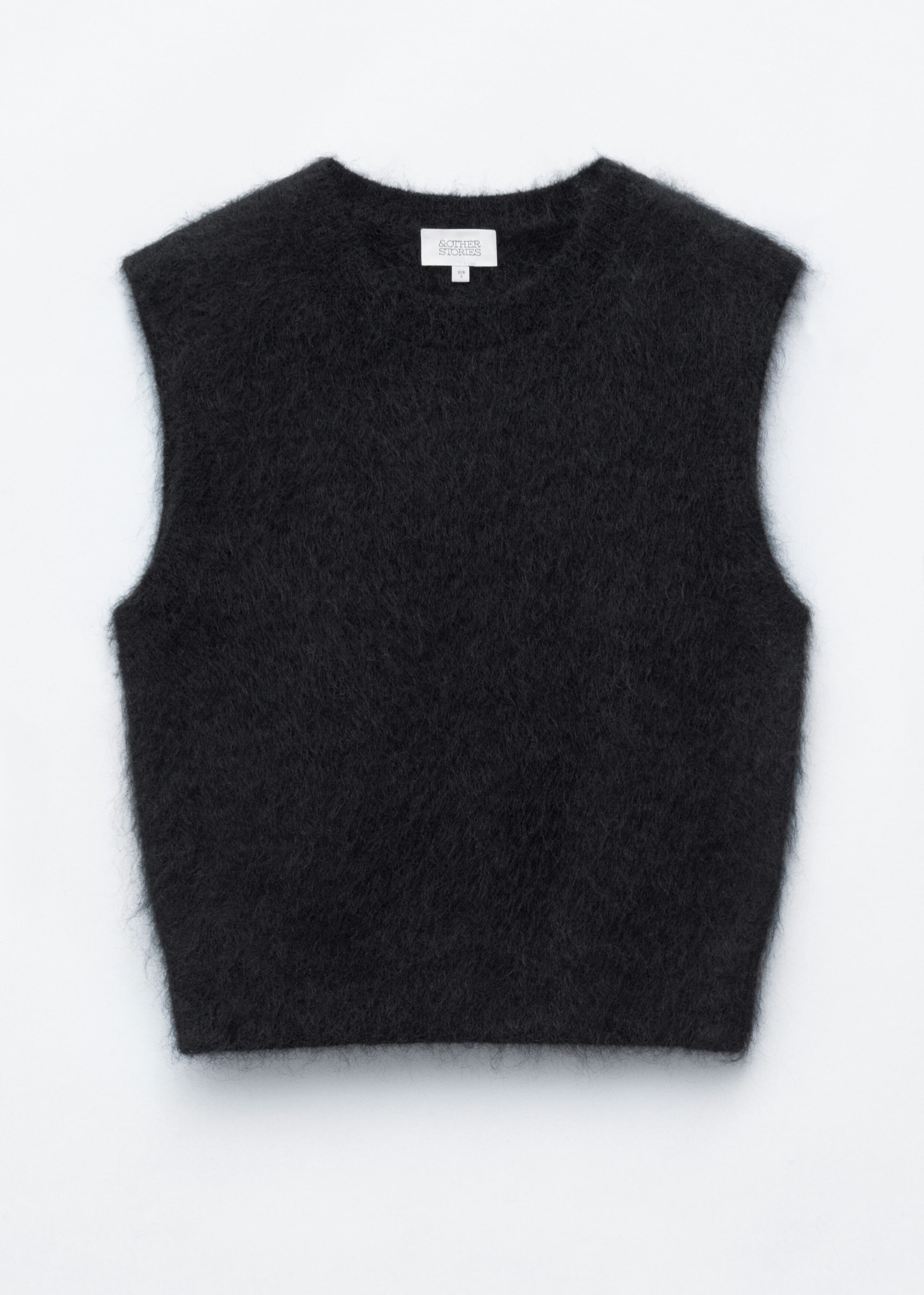 Knitted Mohair-Blend Vest - Black - Still Life