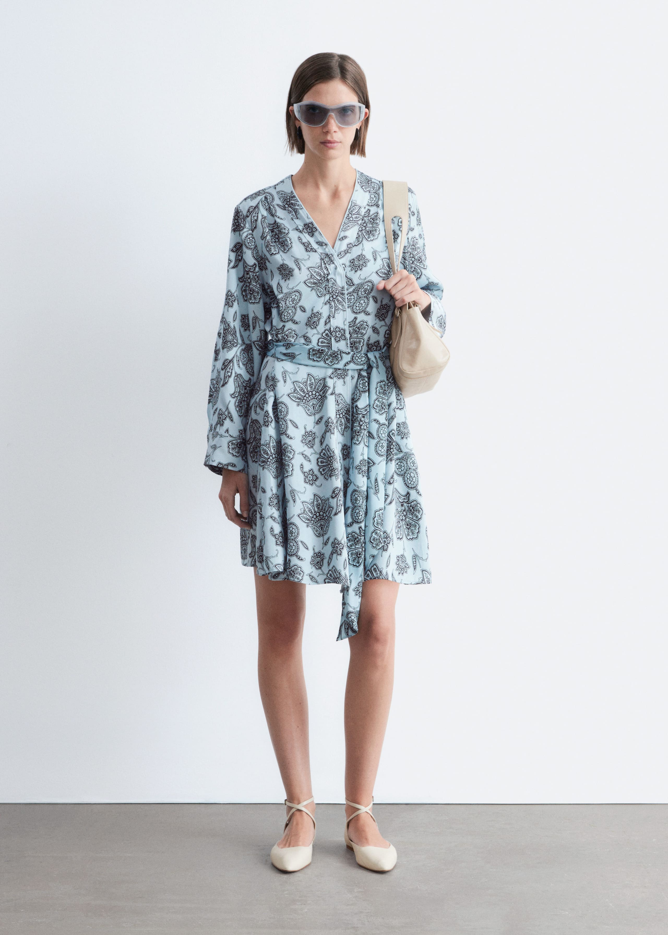 Image of Floral Wrap Mini Dress