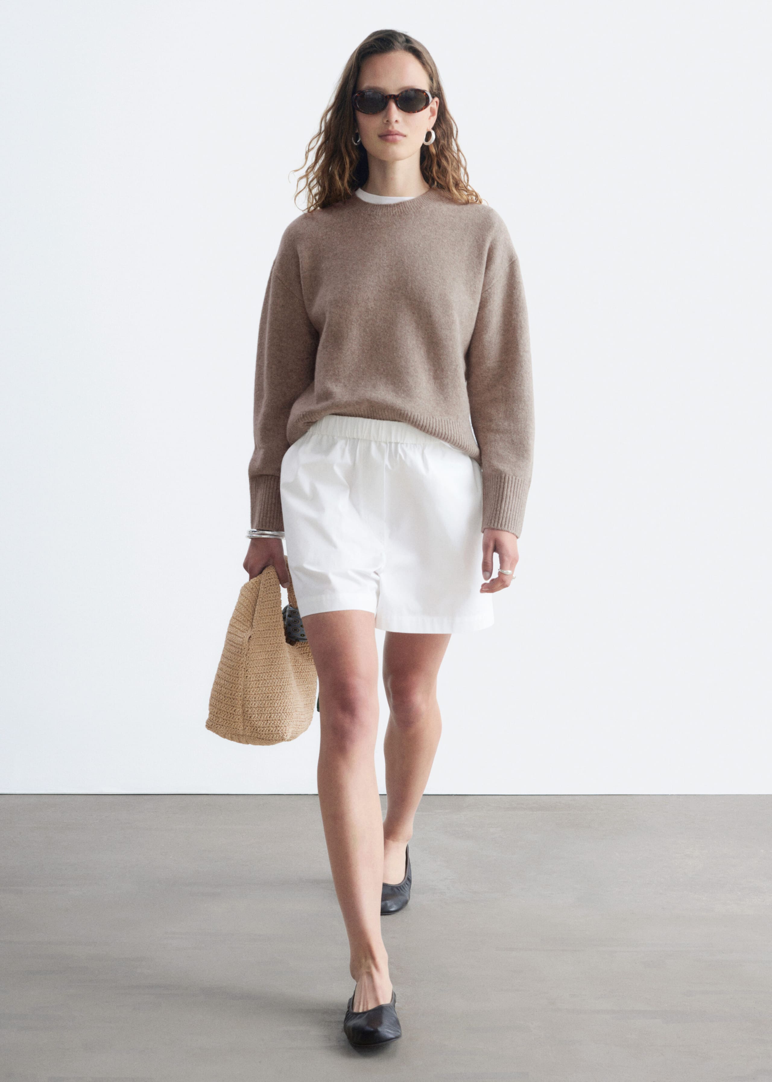 Relaxed Fit Knitted Sweater - Mole Beige - Lookbook