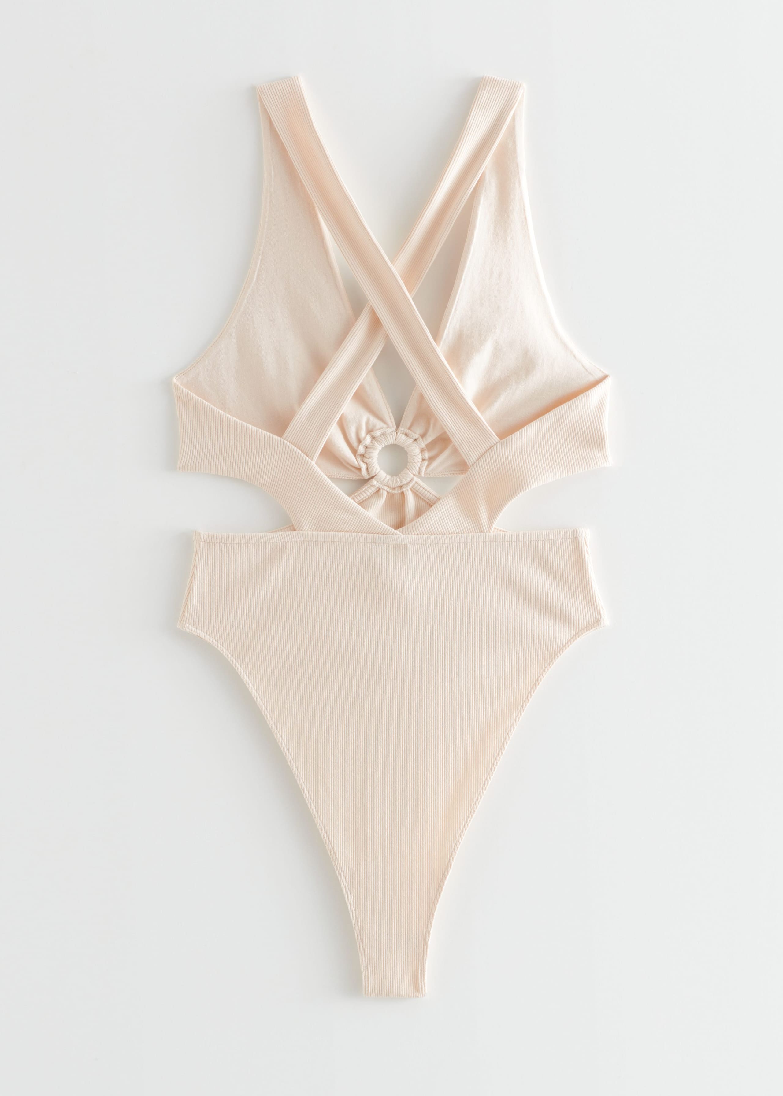 CutOut Waist Bodysuit - Light Beige - Natura morta