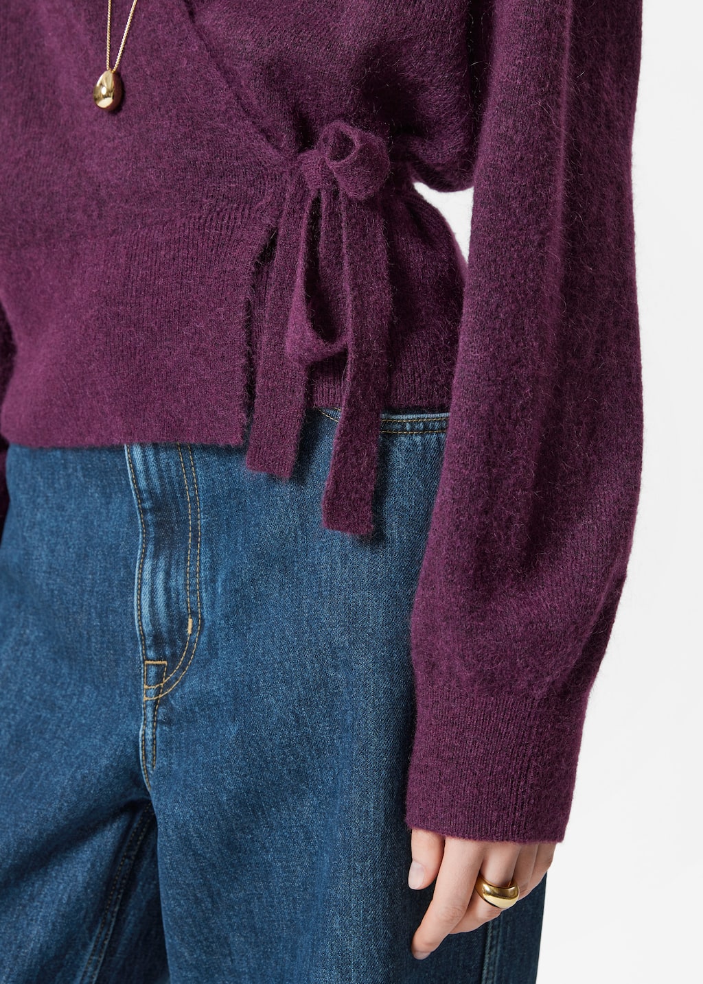 Image of Mohair-Blend Knitted Wrap Cardigan