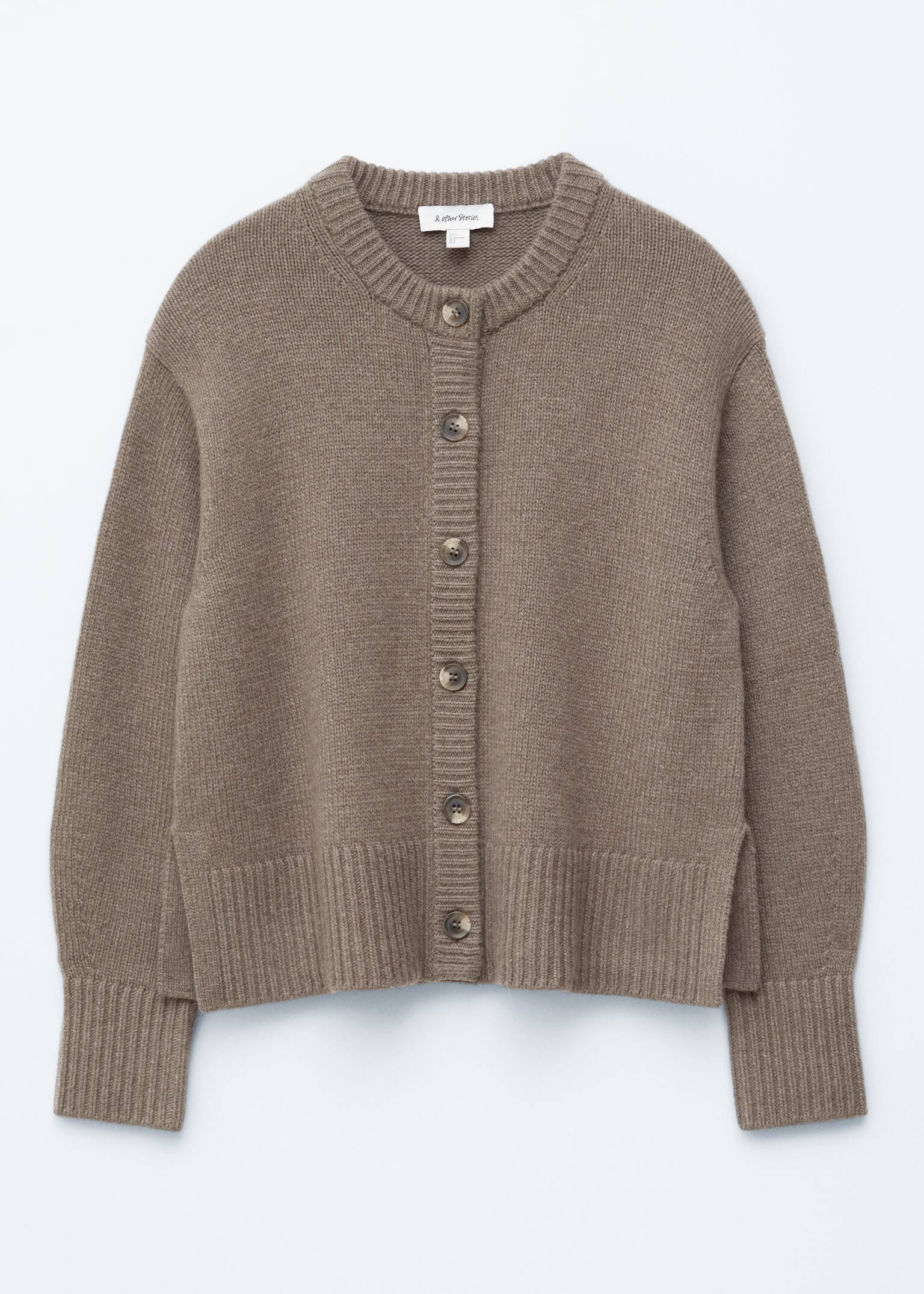 Cashmere-Blend Cardigan - Mole/Black - 2