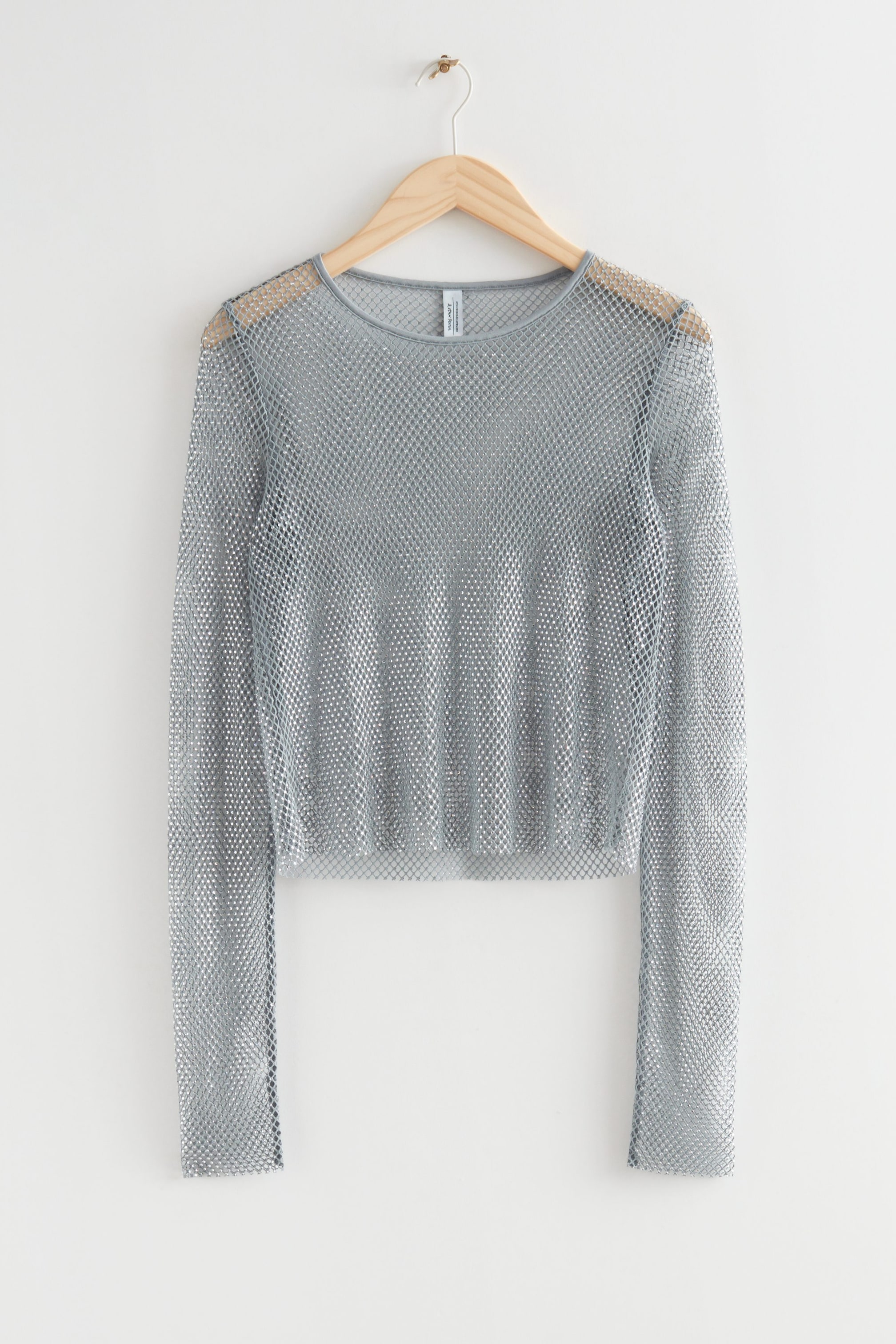 View larger image: Sheer Sequin Crop Top - Silver - Ladies | H&M GB 1