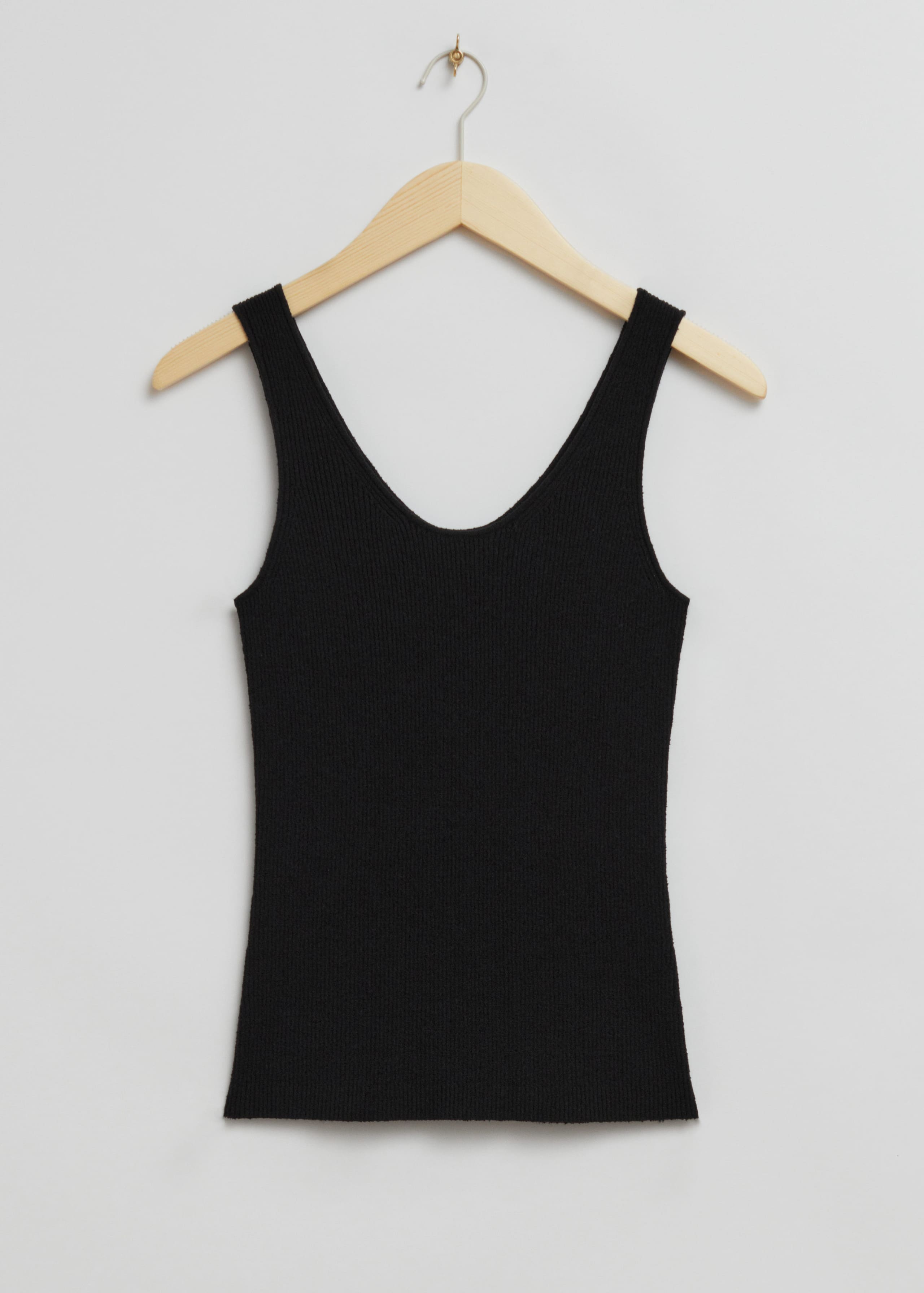 Slim-Fit Ribbed Silk Blend Top - Black - Still Life