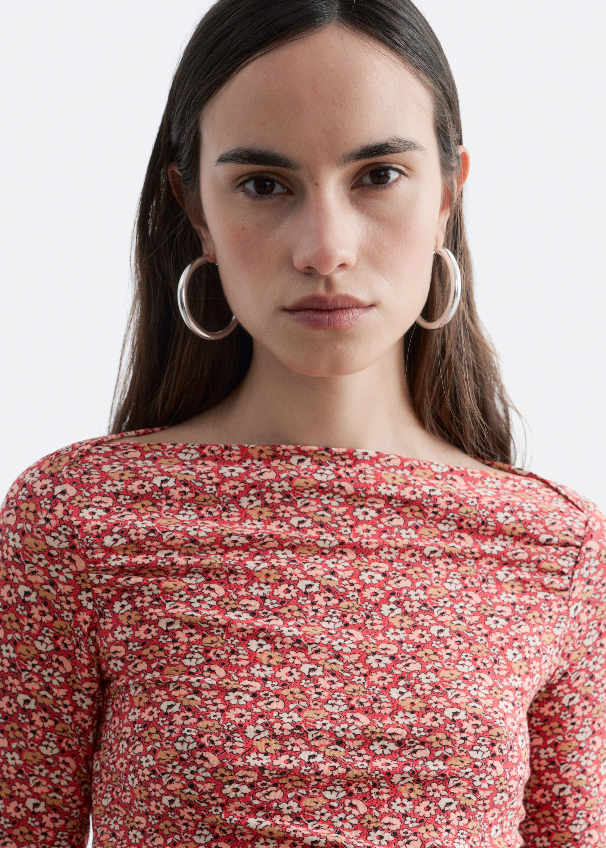 Image of Ruched Floral Top