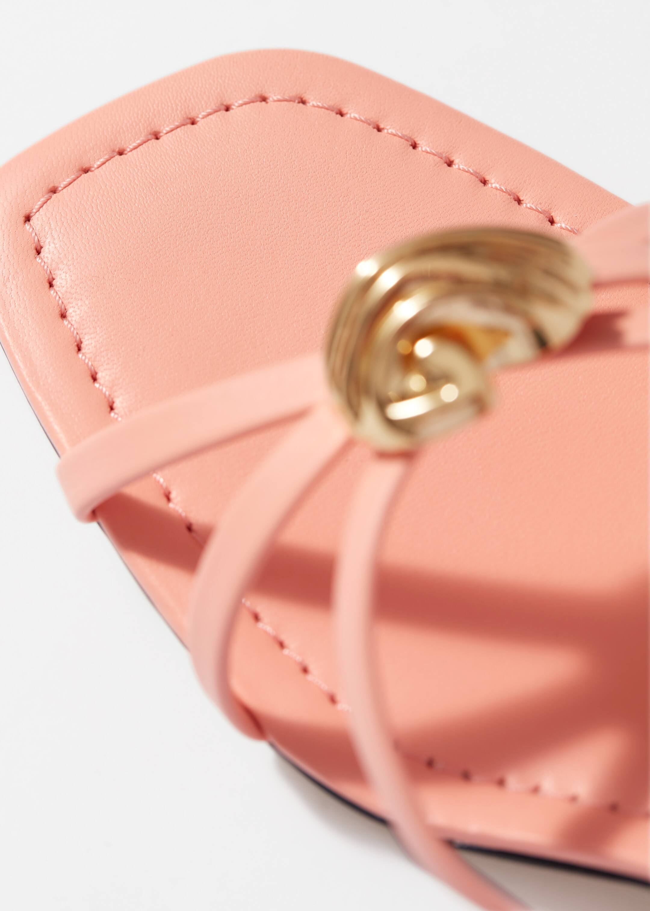 View larger image: Embellished Heeled Leather Sandals - Peach - Ladies | H&M GB 7