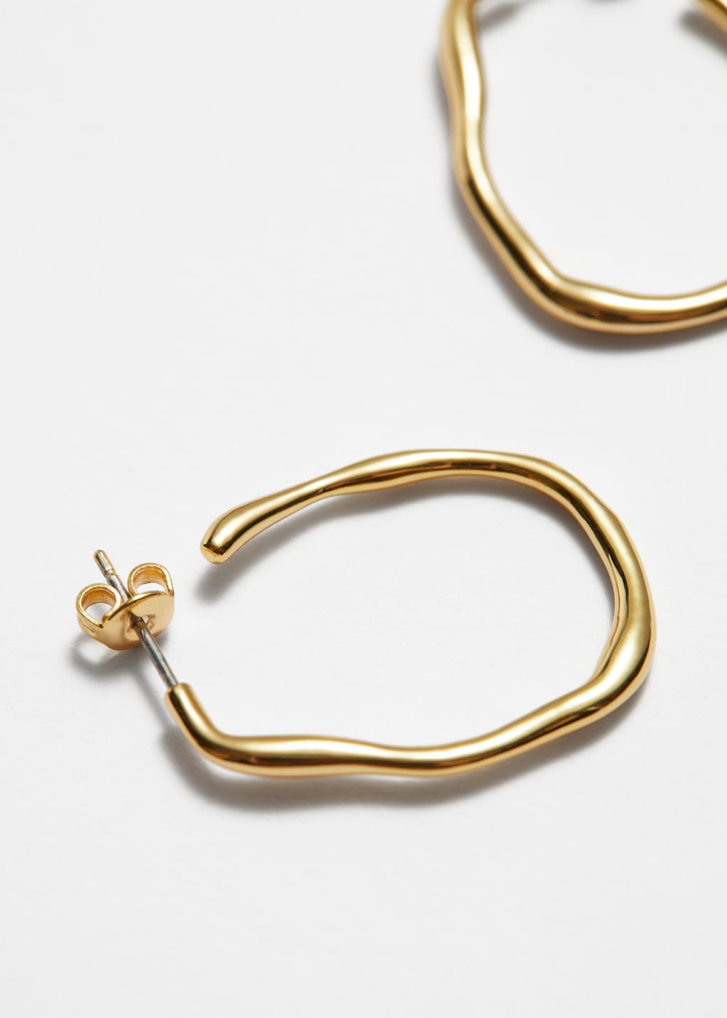 Organic-Cut Hoop Earrings - {{variantName}} - Descriptive Detail
