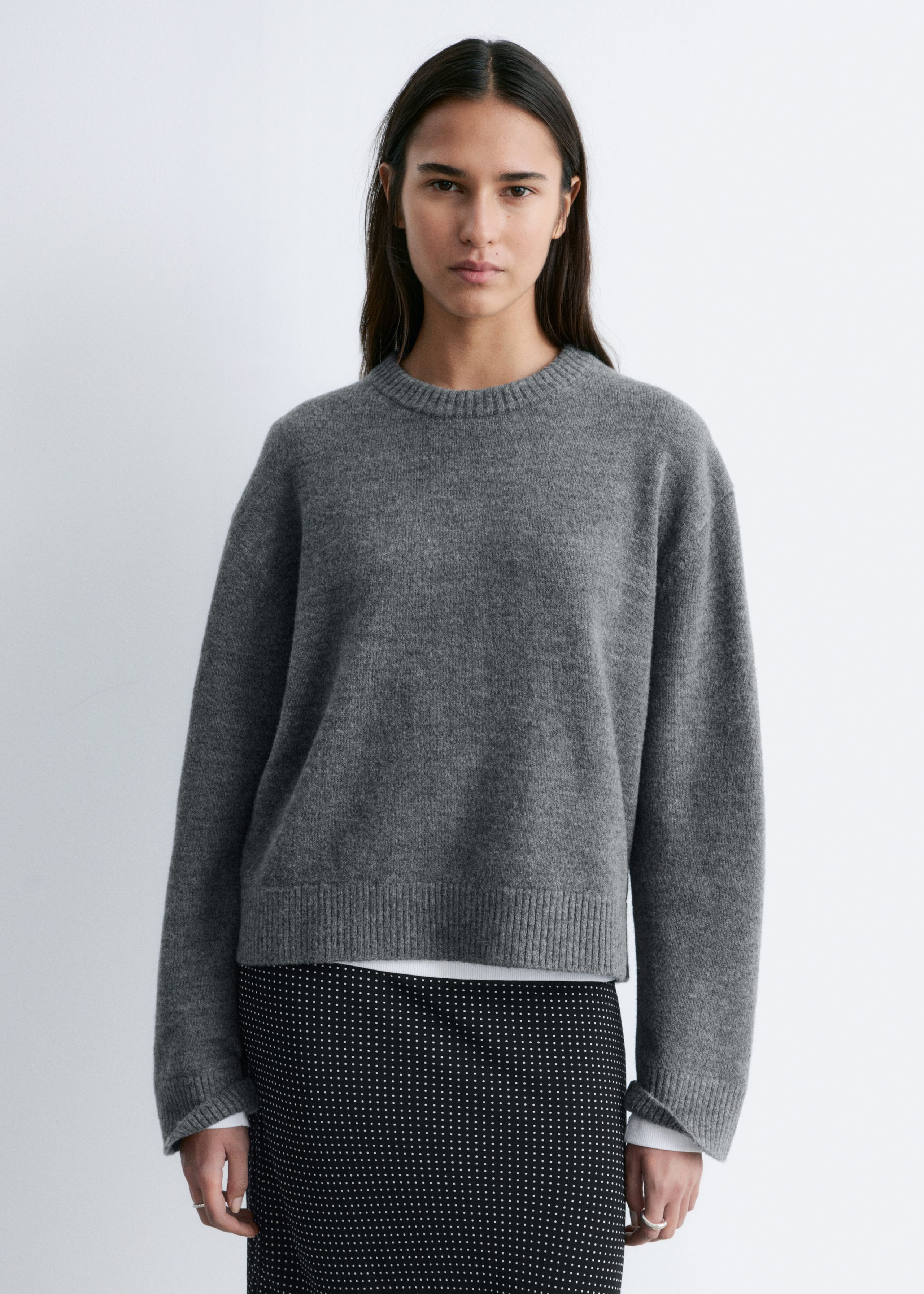 Boxy Knit Jumper - Dark Brown - Lookbook