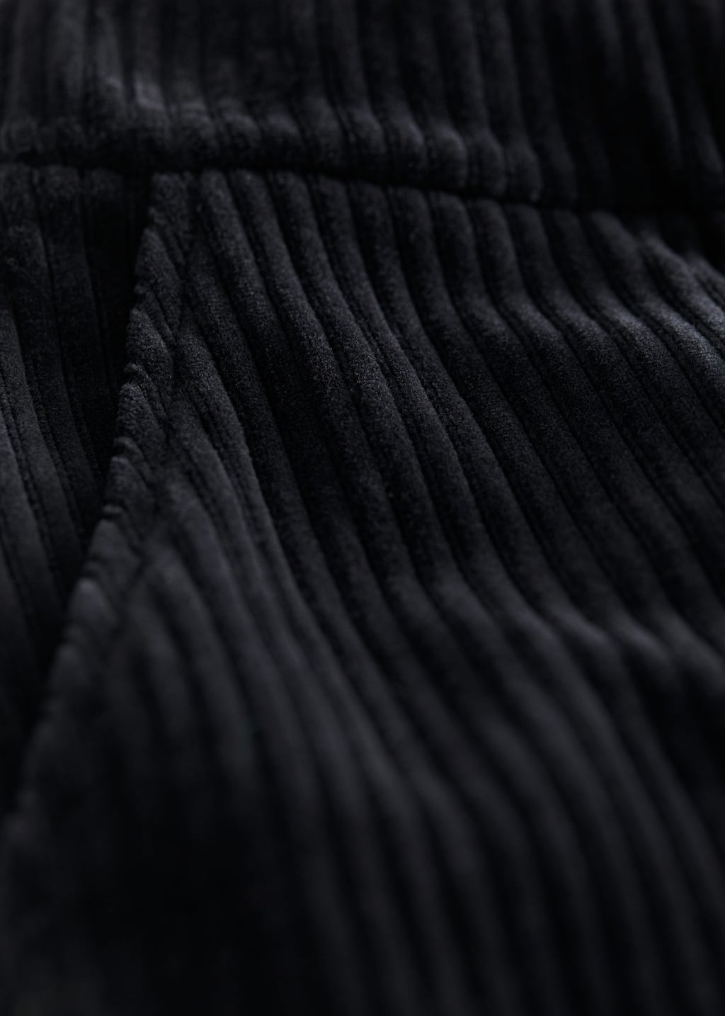 Flared Cropped Velour Trousers - Black - Still Life