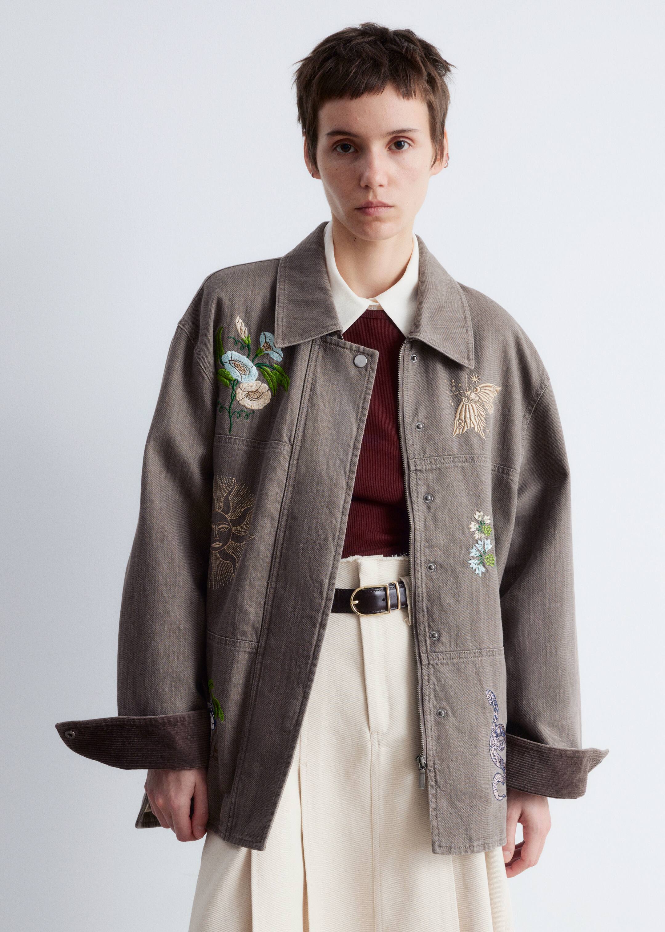 Ver imagem maior: Casaco-camisa bordado - Toupeira/Bordado - SENHORA | H&M PT 3