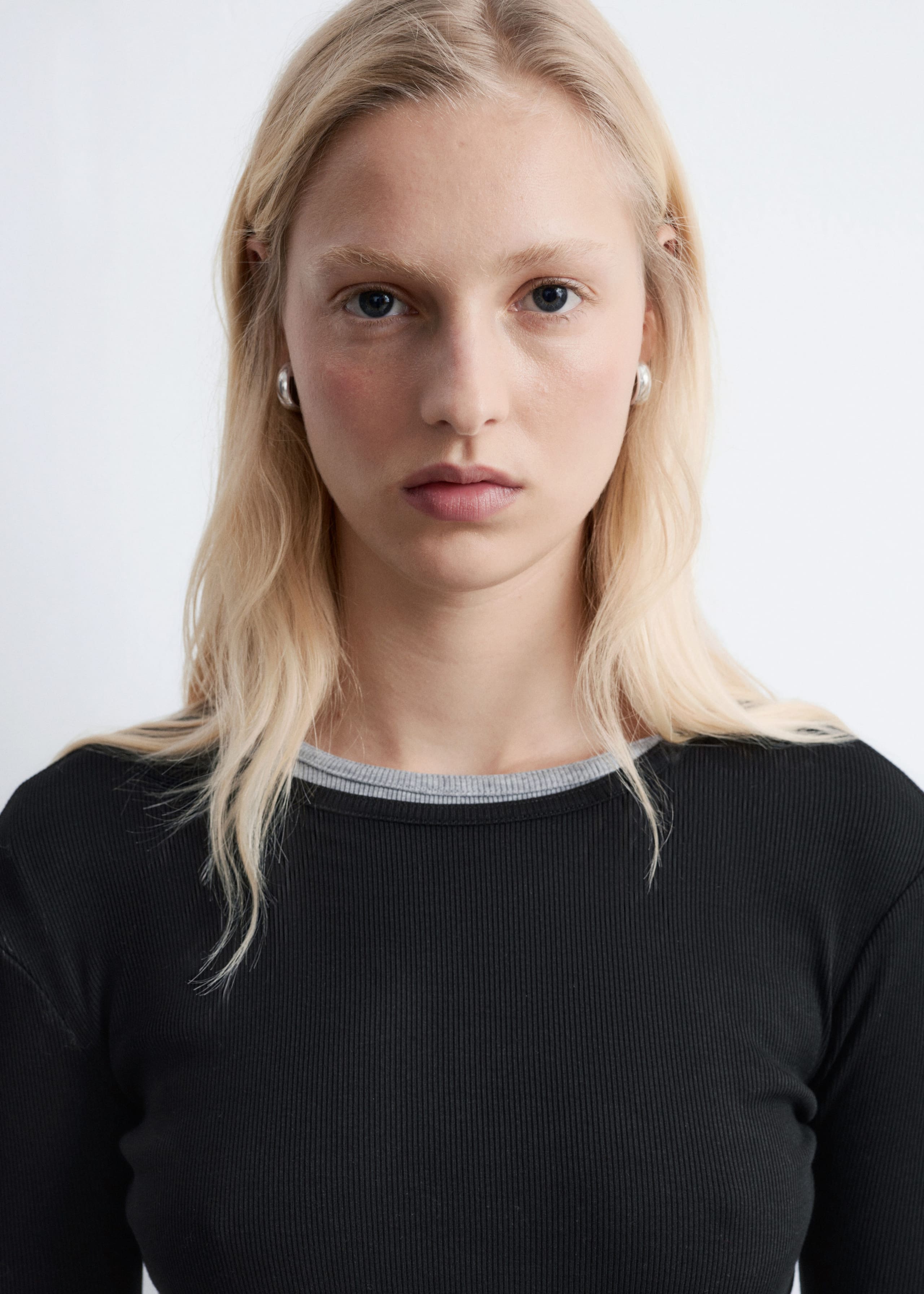 Image of Ribbed Long-Sleeve Top