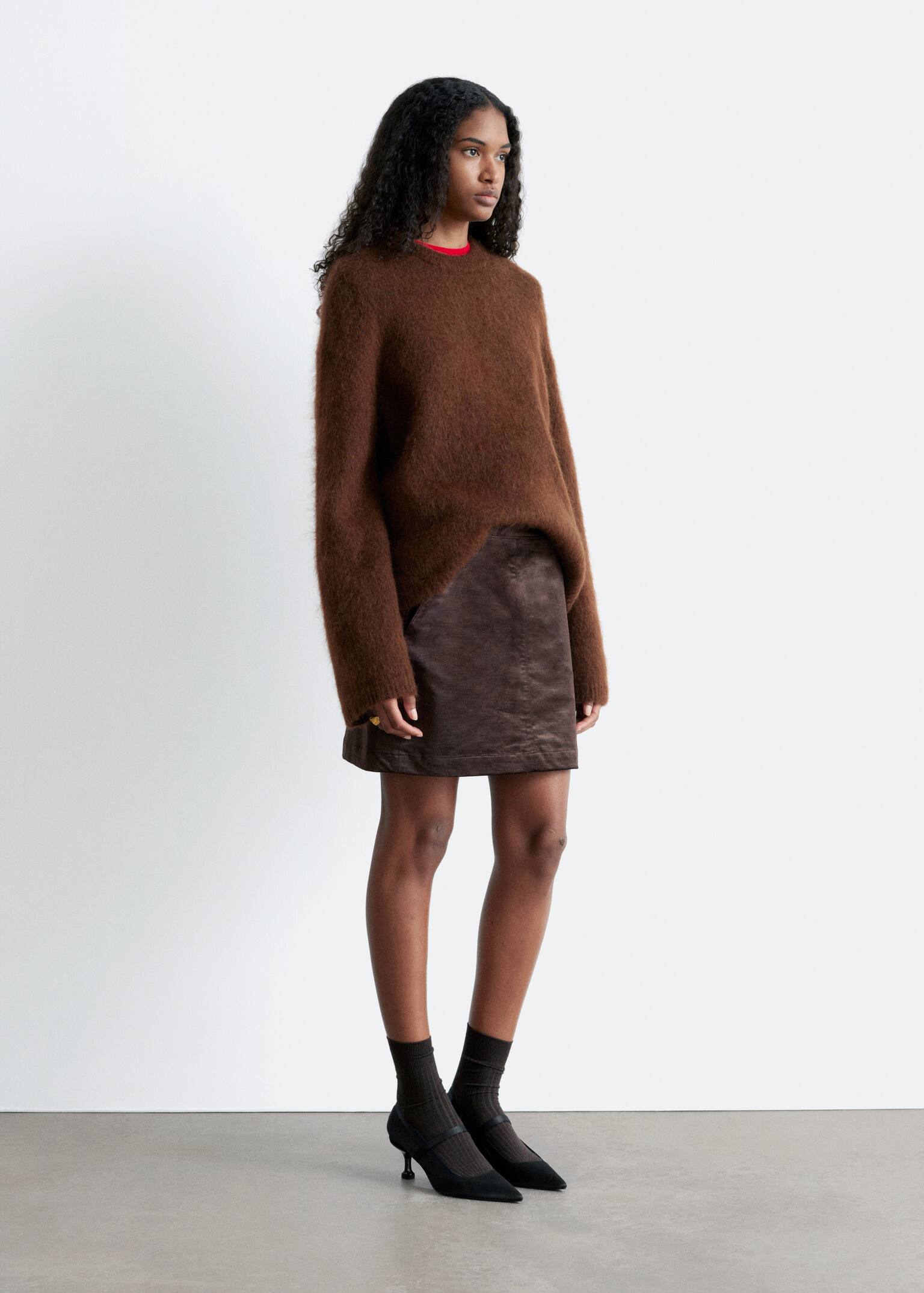 Mohair-Blend Jumper - Dark Brown/Dark Red/Dark Blue/Light Green/Beige/Mottled Grey/Brown - 5