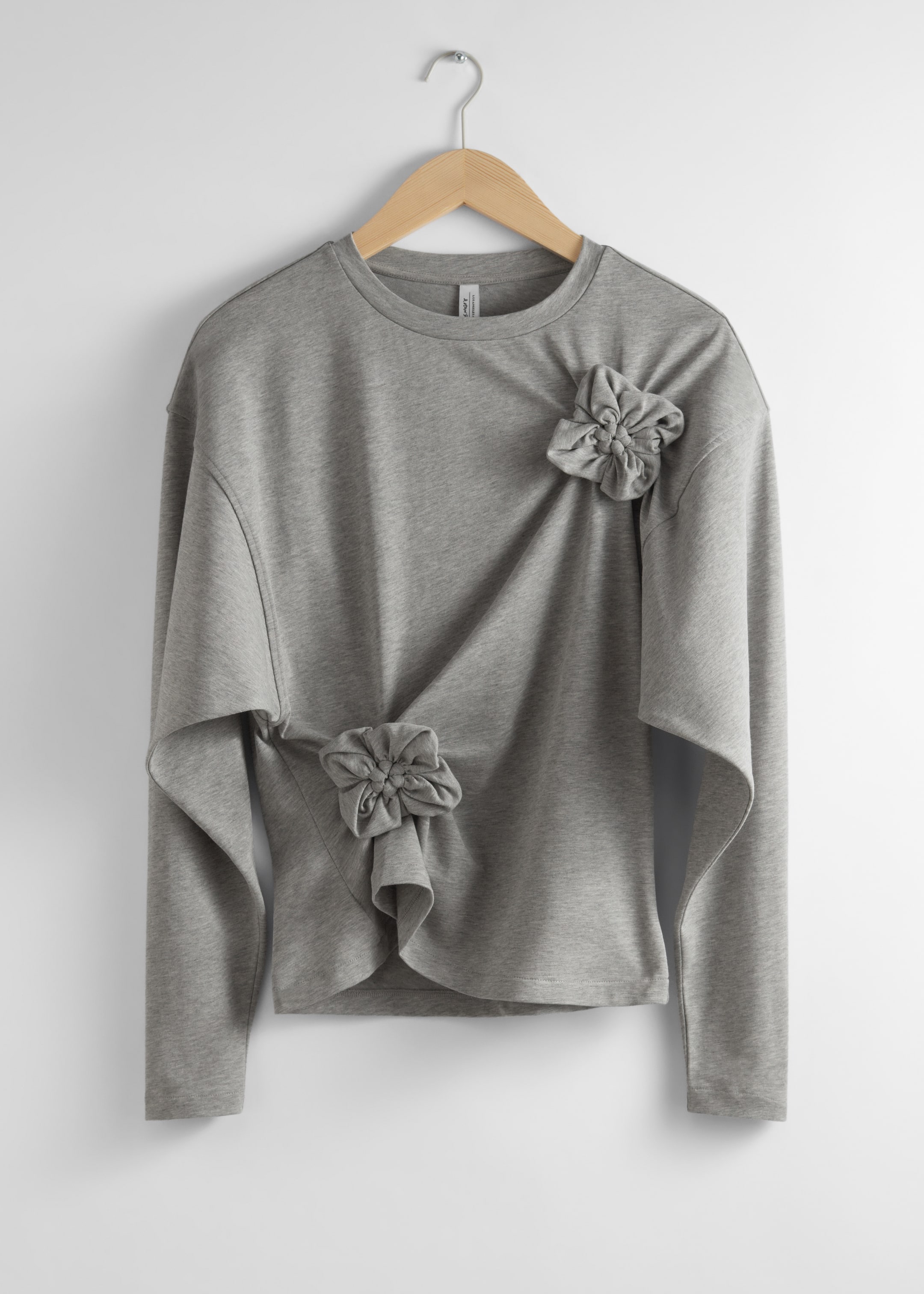 Ingrandisci l'immagine: Floral-Appliqué Top - Grey melange - DONNA | H&M CH 1