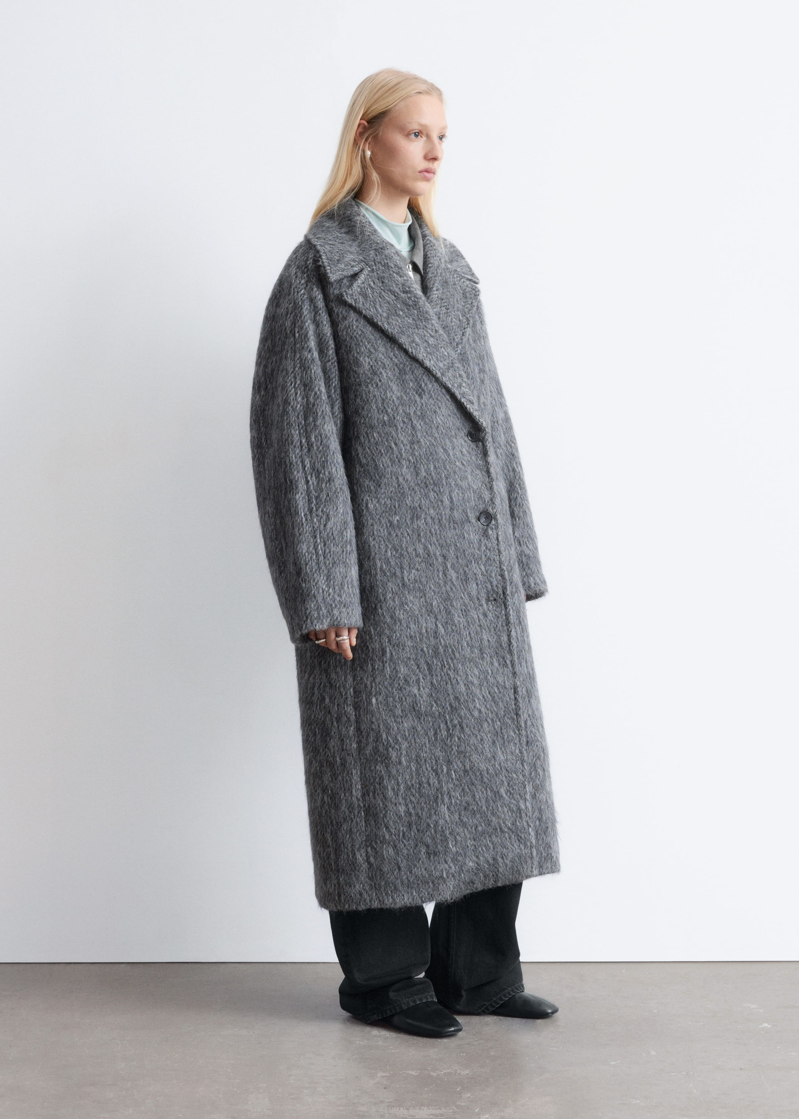 Image of Mantel aus gebürsteter Wollmischung