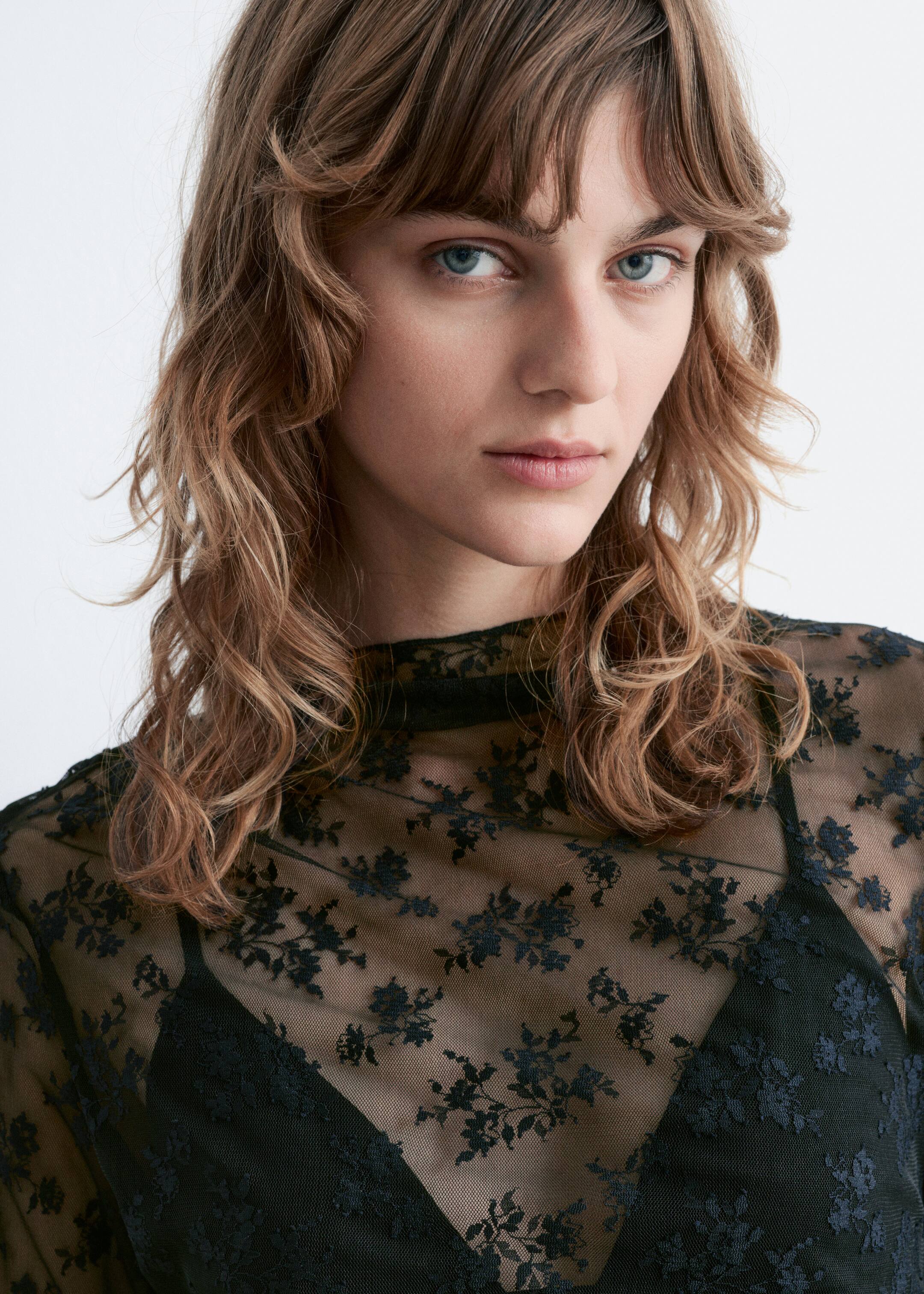 Visualizza immagine più grande: Top in pizzo a maniche lunghe - Nero - DONNA | H&M IT 3