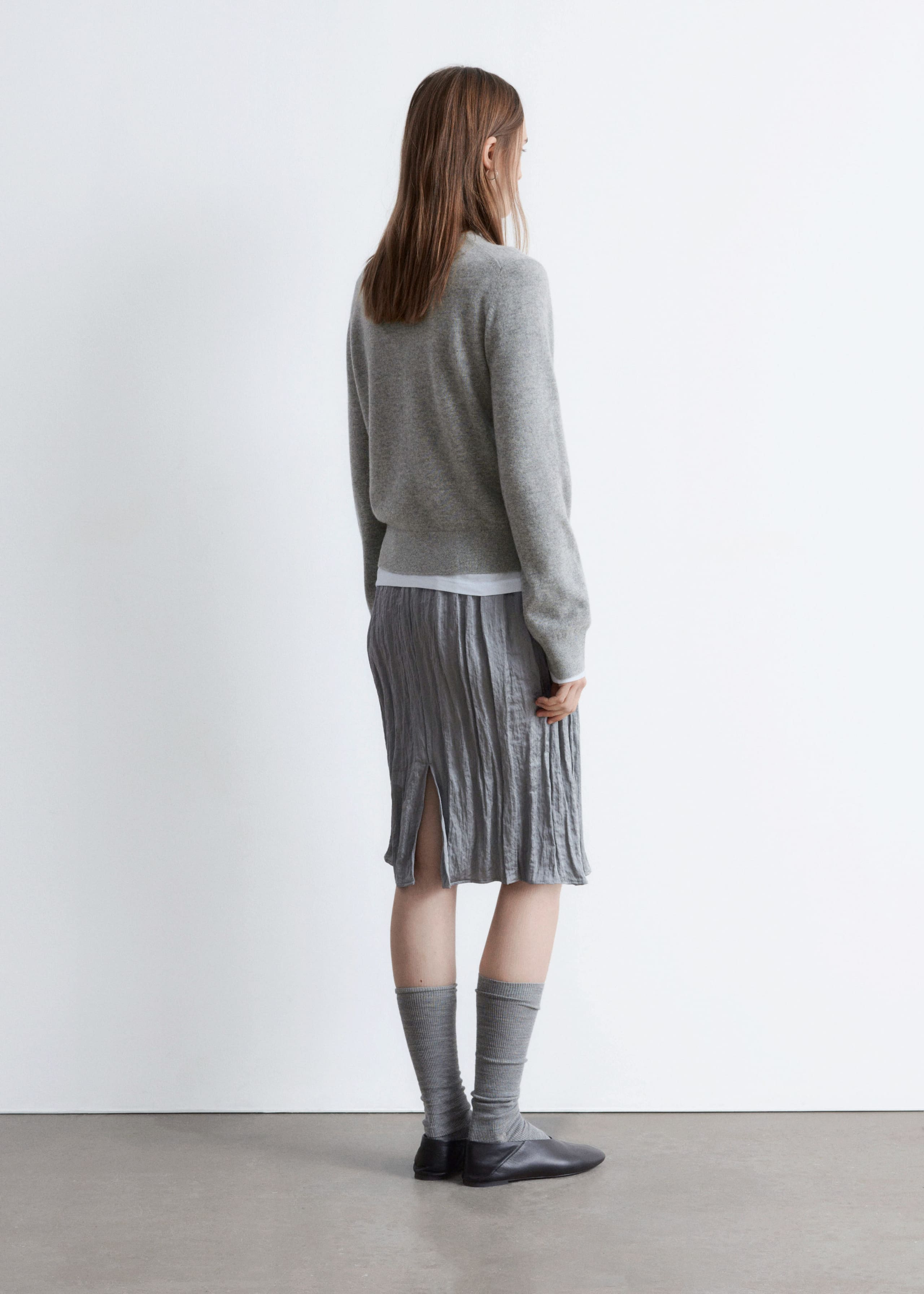 Pull en cachemire - Gris chiné - Lookbook