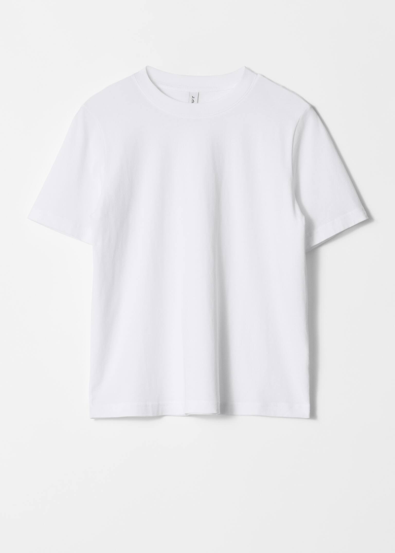 T-shirt à col ras du cou - Blanc/Gris chiné foncé/Vert clair/Rouge/Beige/Noir/Marron foncé/Taupe/Rose poudré