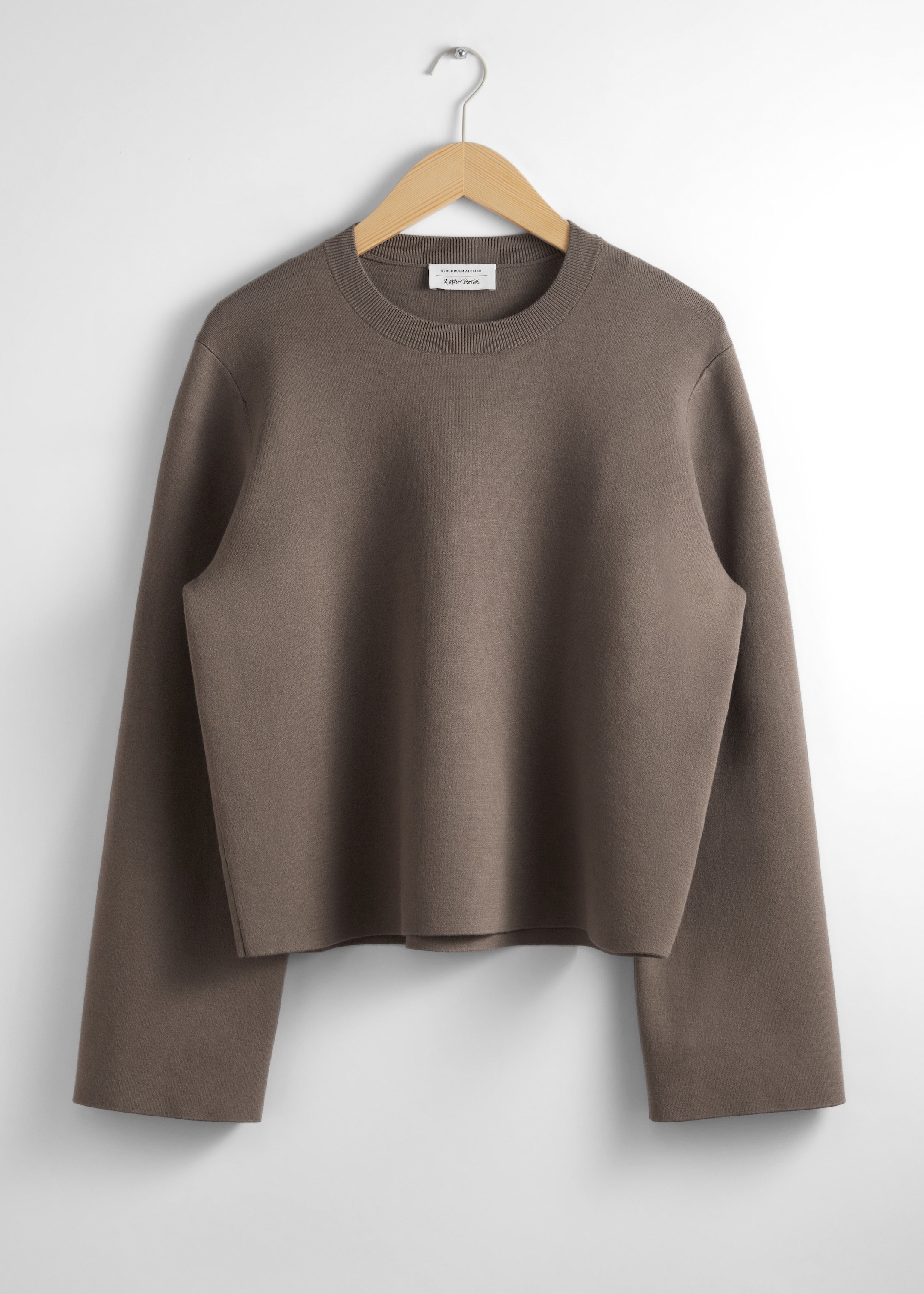 Größeres Bild ansehen: Strickpullover mit weiten Ärmeln - Graubraun - Ladies | H&M DE 1