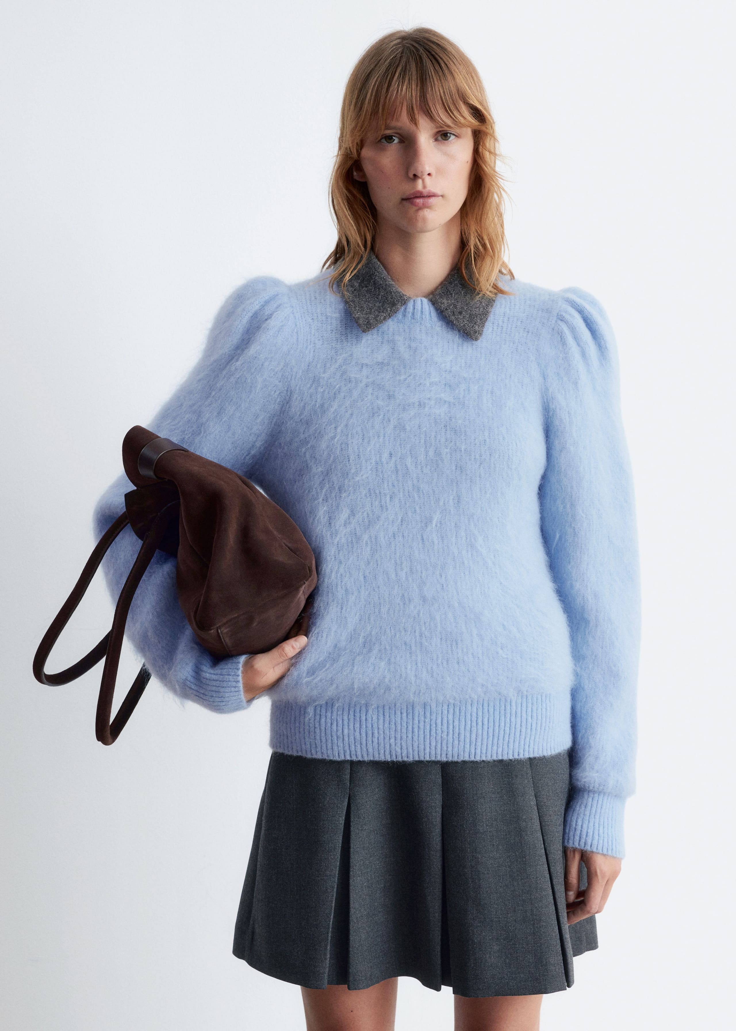 Image of Mohair-Blend Puff-Sleeve Jumper