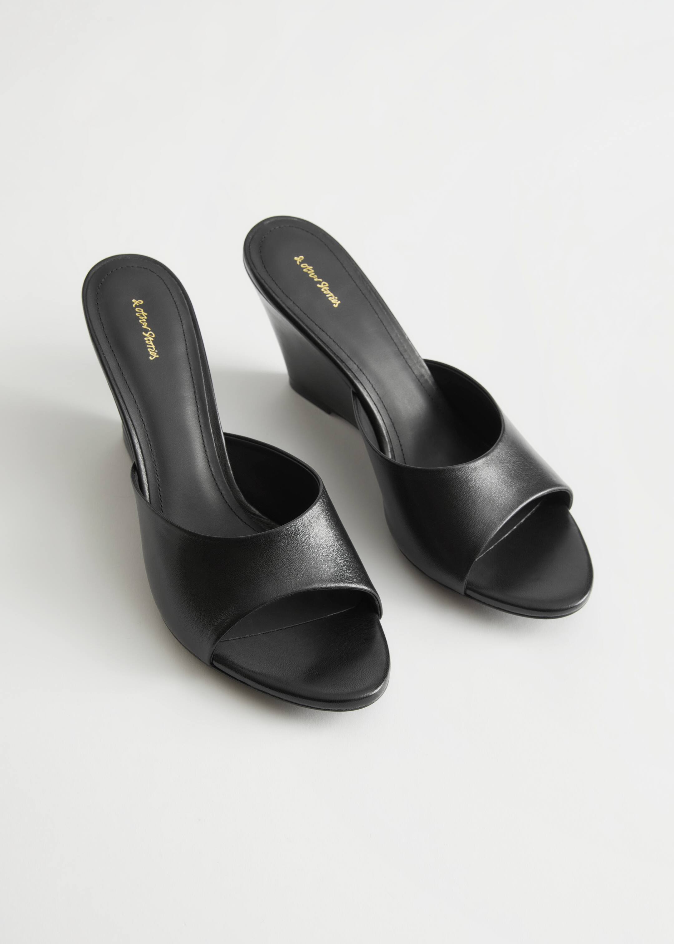 View larger image: Leather Wedge Sandals - Black - Ladies | H&M GB 2