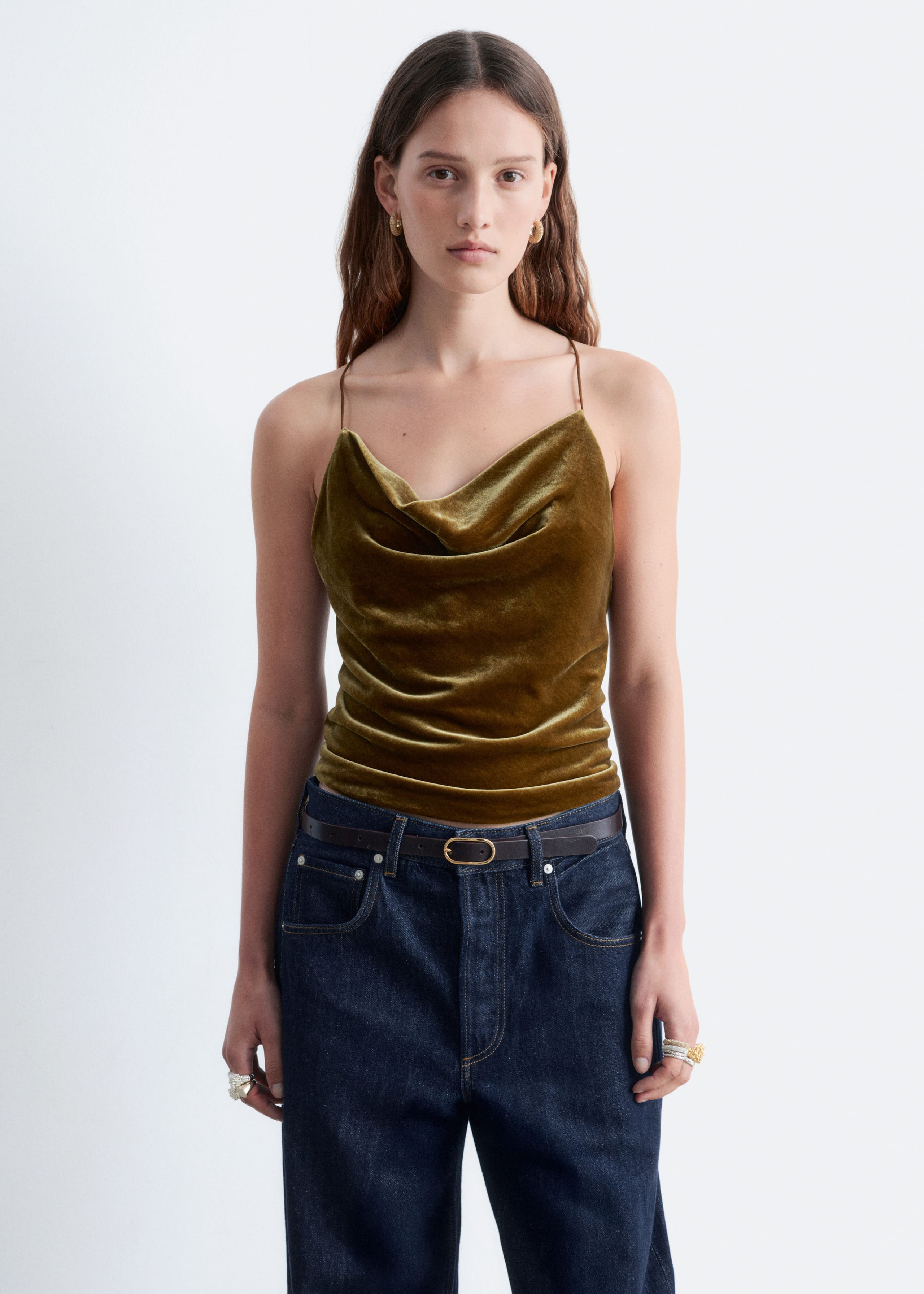 Image of Strappy Velvet Top