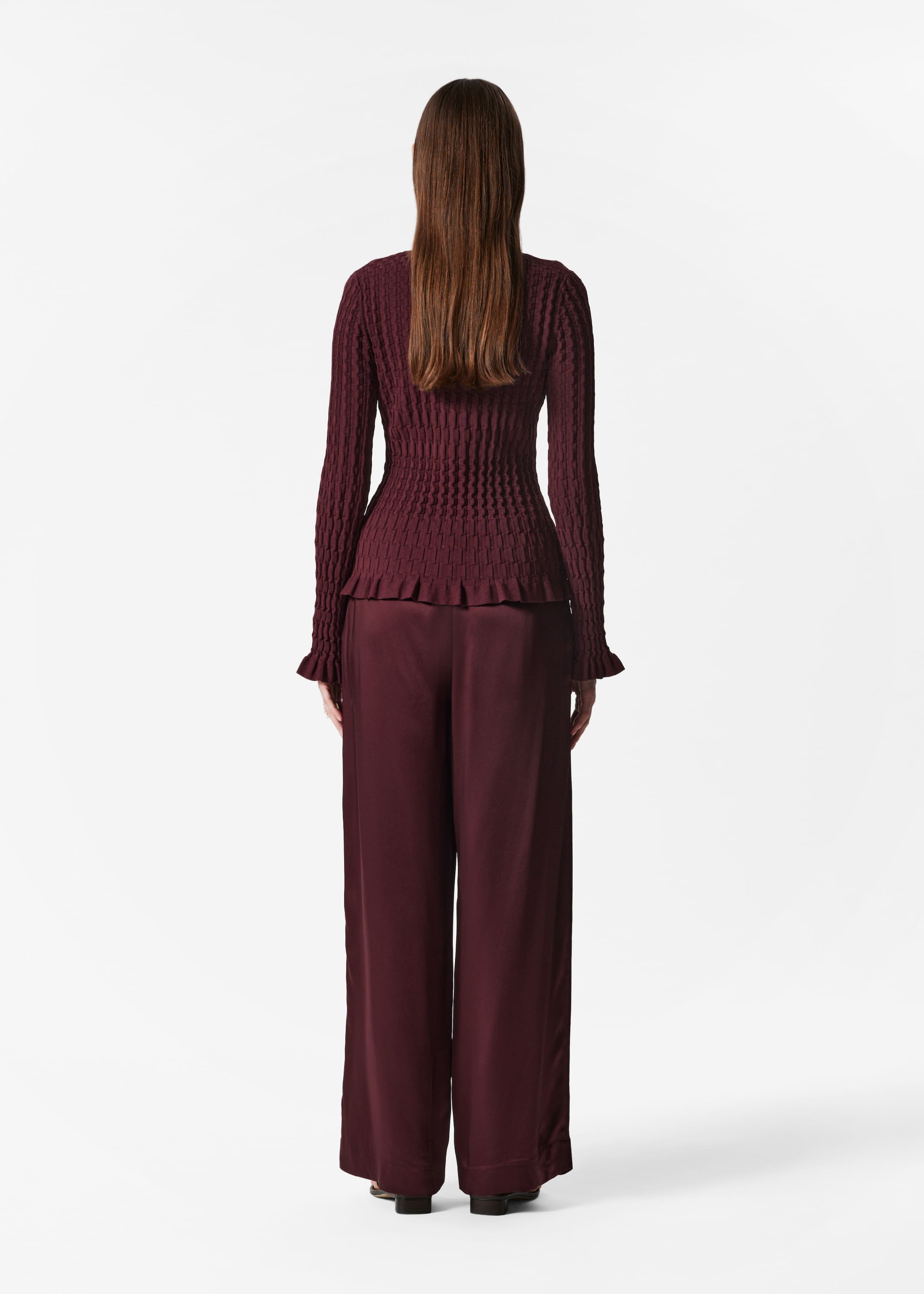 Agrandir l'image: Cardigan en maille texturée - Rouge foncé - FEMME | H&M FR 4