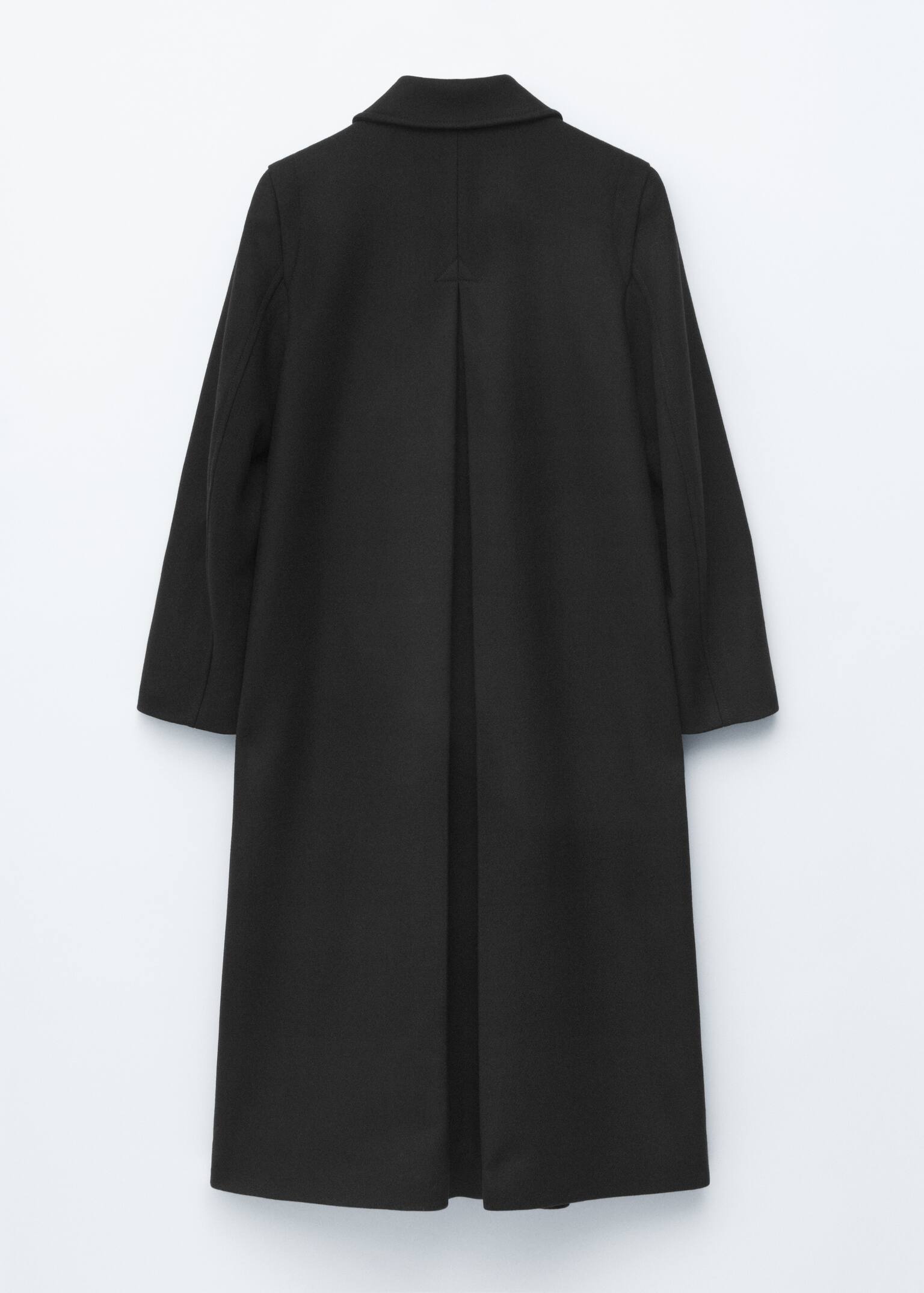 Gyapjú maxi kabát - Fekete/Dark Grey - 5