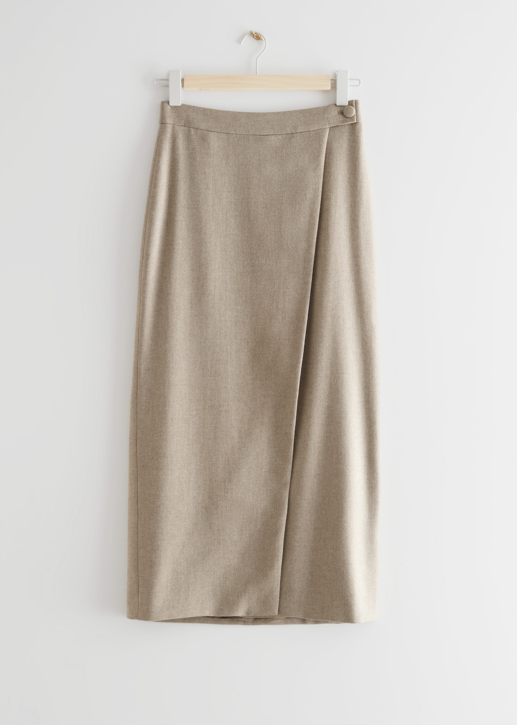 Faux Wrap Midi Skirt - Mole - Bodegón