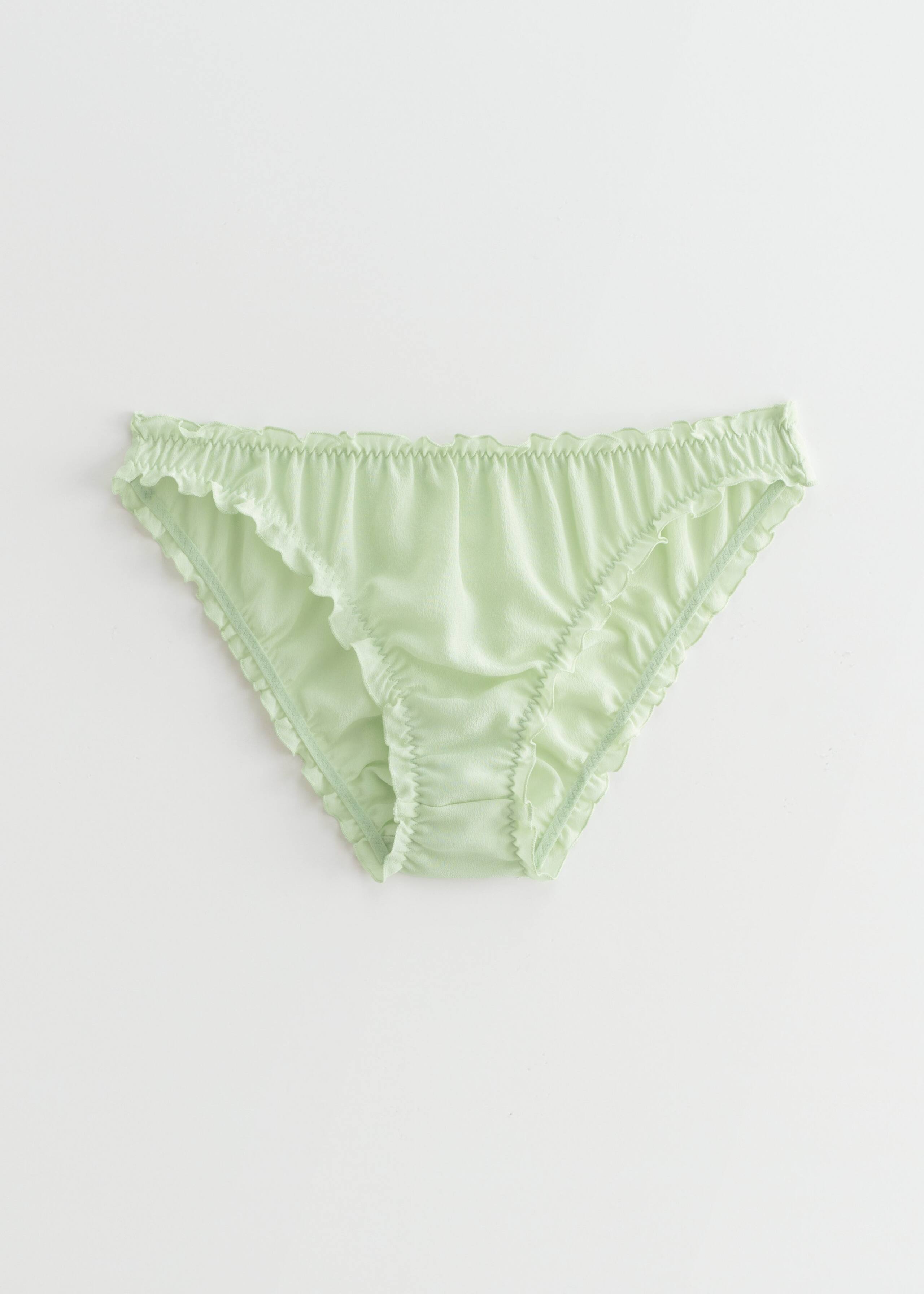 Ruffled Mulberry Silk Briefs - Lilac - Natura morta