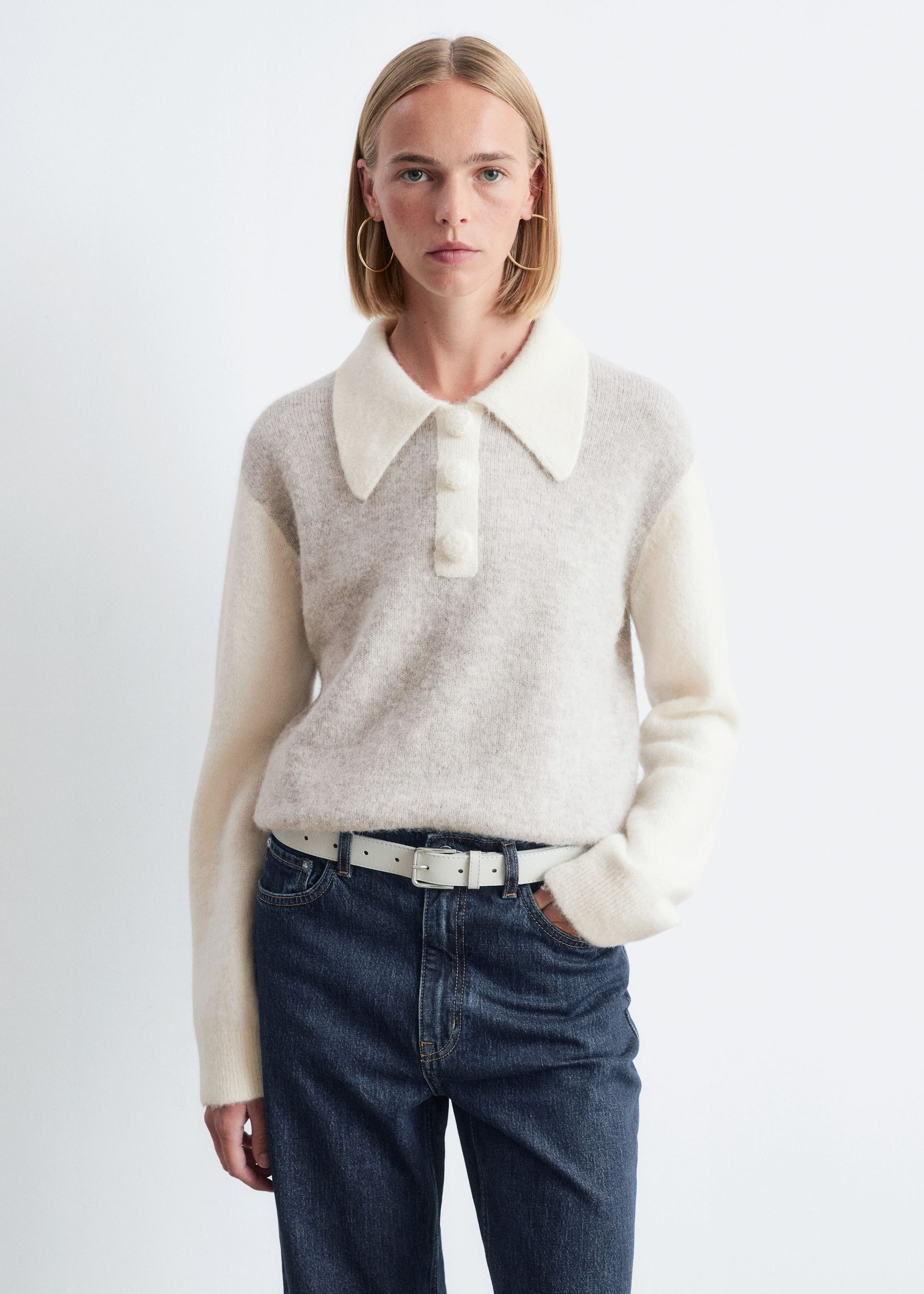 Image of Pullover aus Alpaka-Mix mit Kragen