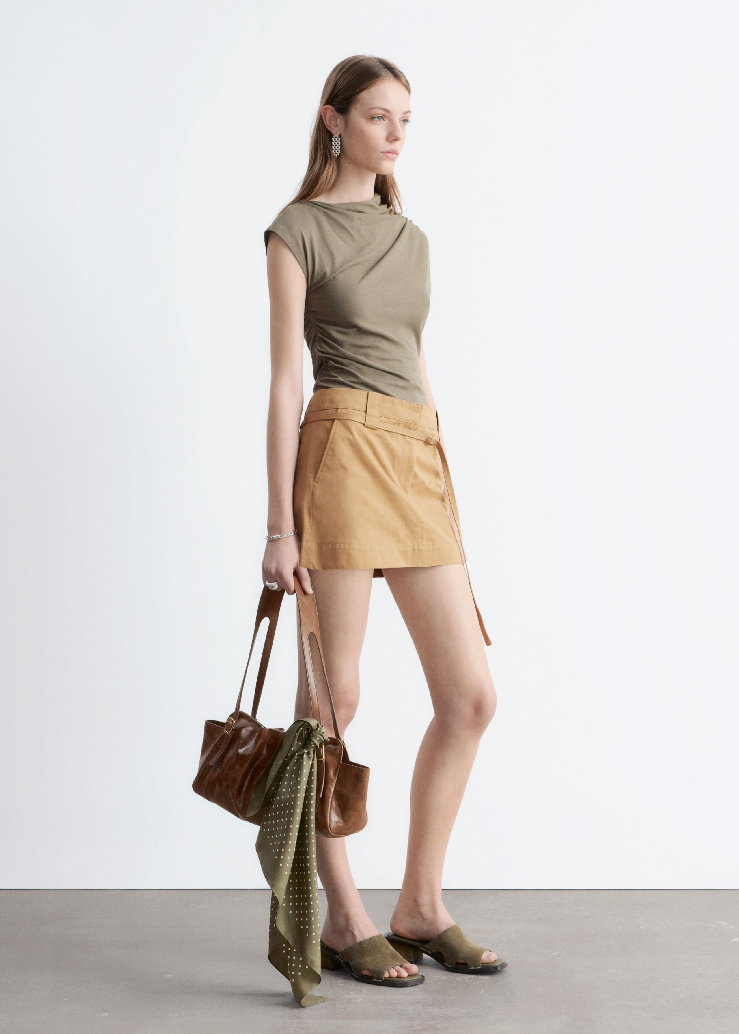 Image of Draperad topp i trikå